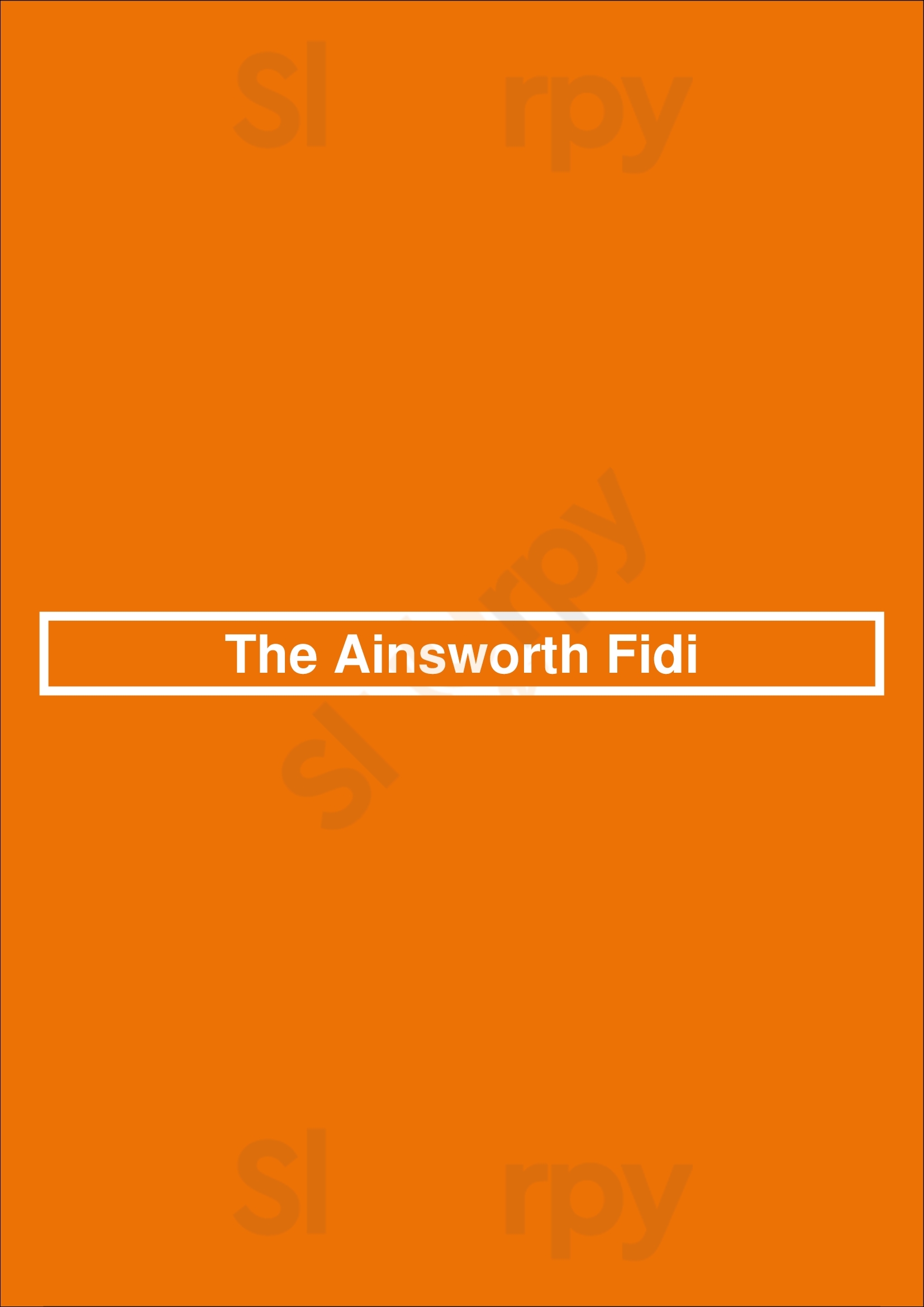 The Ainsworth Fidi New York City Menu - 1