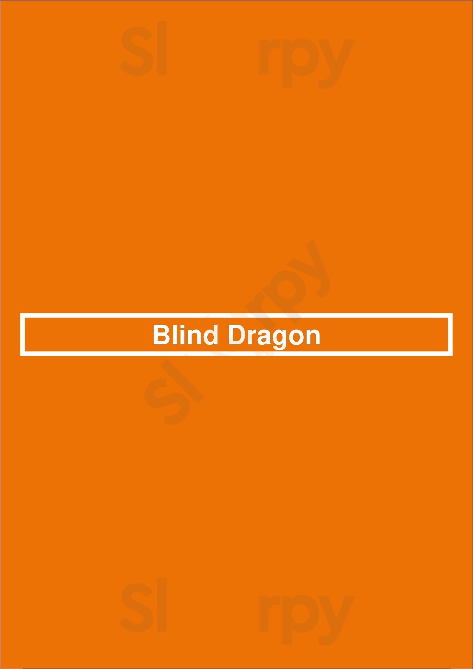 Blind Dragon Chicago Menu - 1