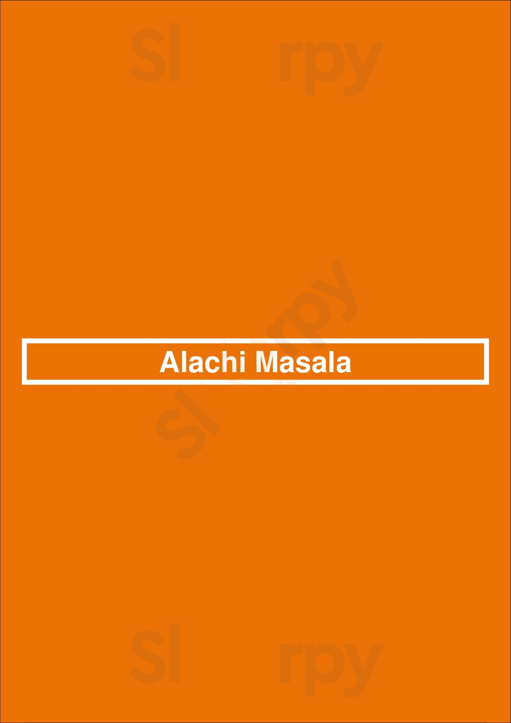 Main Menu - Alachi Masala