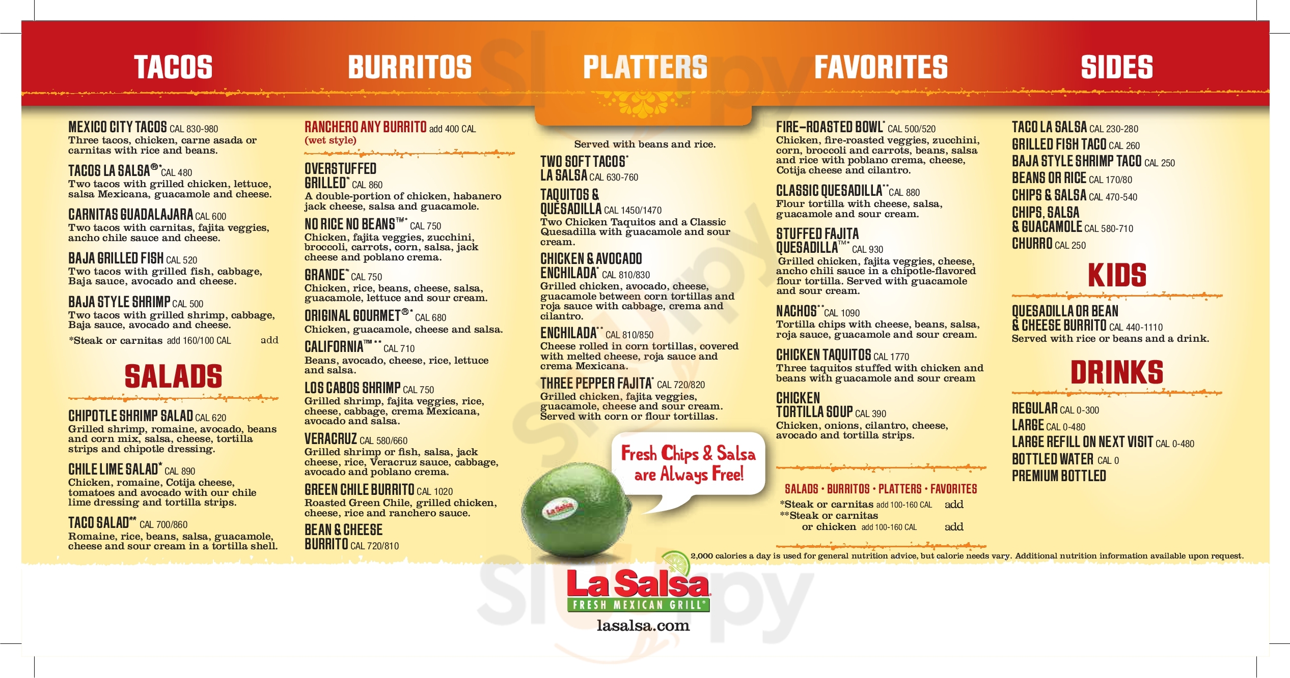 La Salsa Fresh Mexican Grill Los Angeles Menu - 1