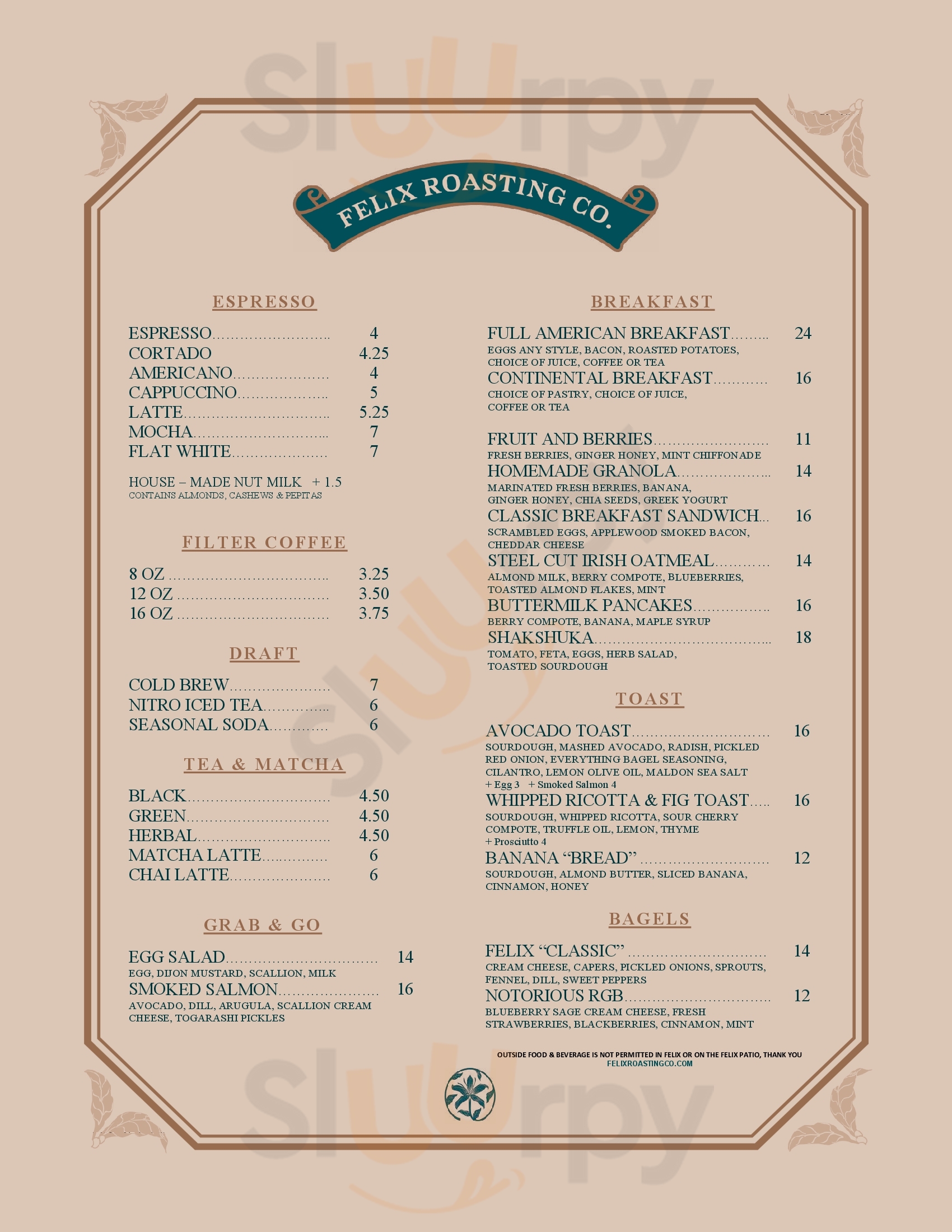 Main Menu - Azul On The Rooftop