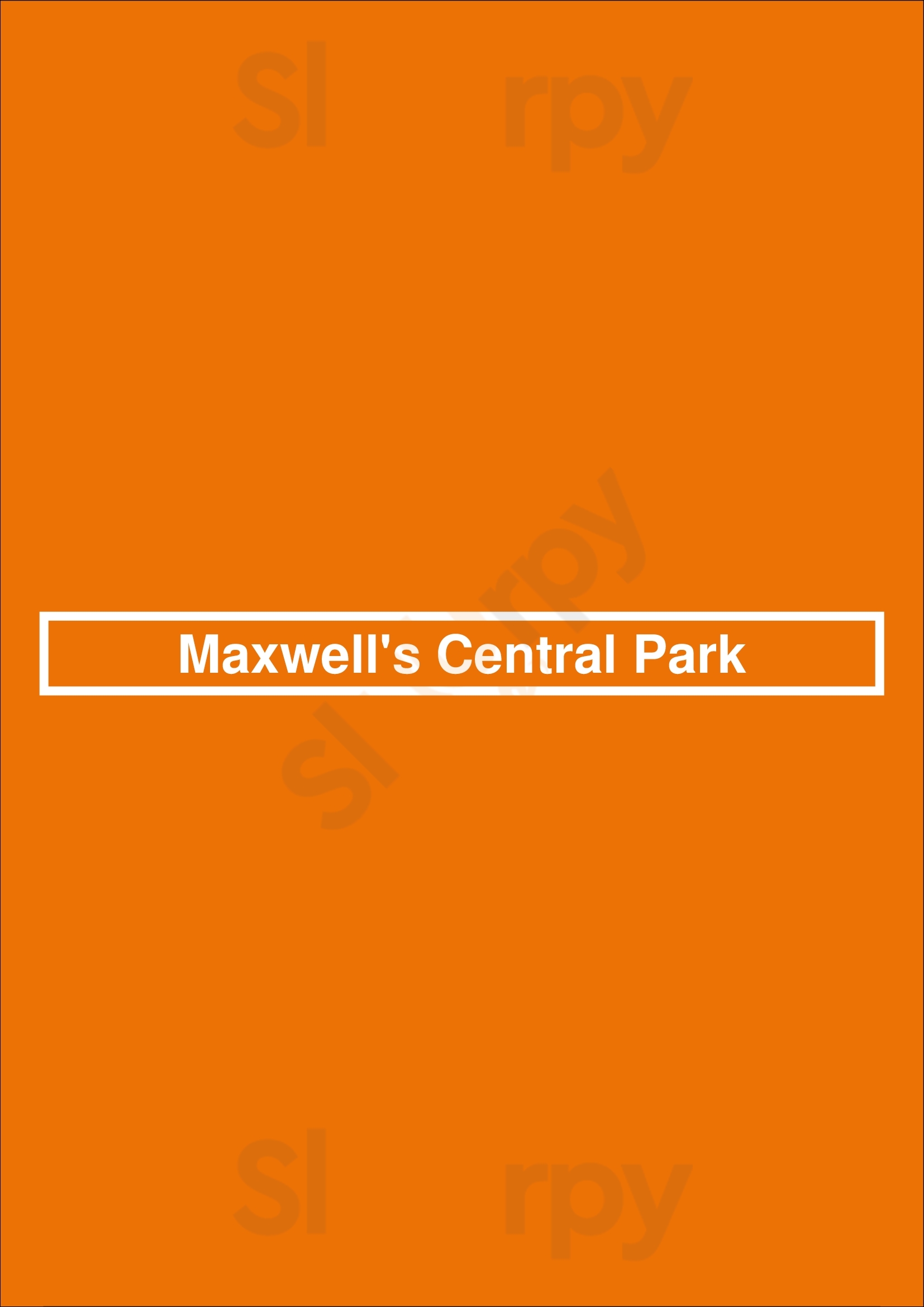 Main Menu - Maxwell's Central Park