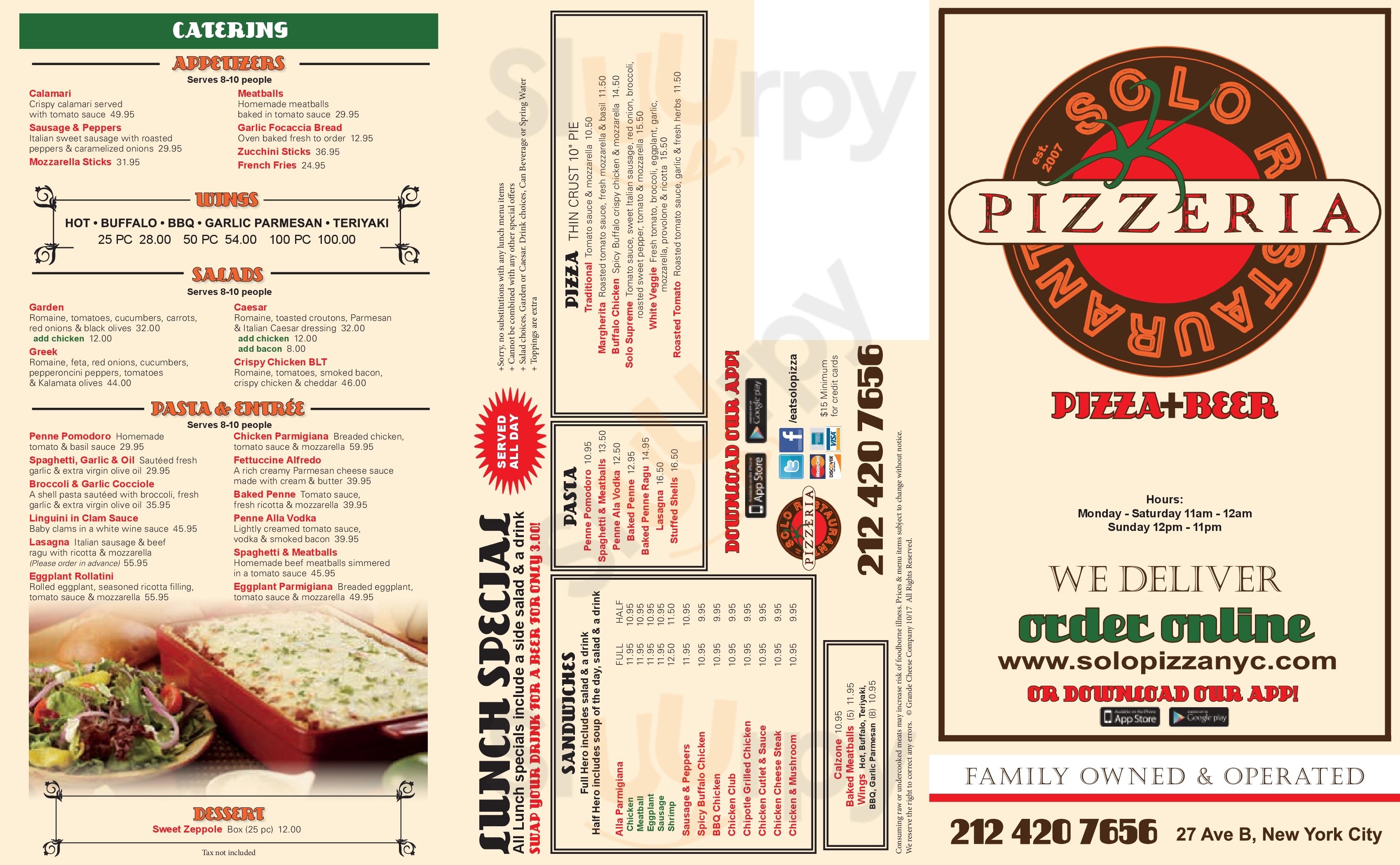 Solo Pizza Nyc New York City Menu - 1