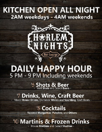 Harlem Nights menu