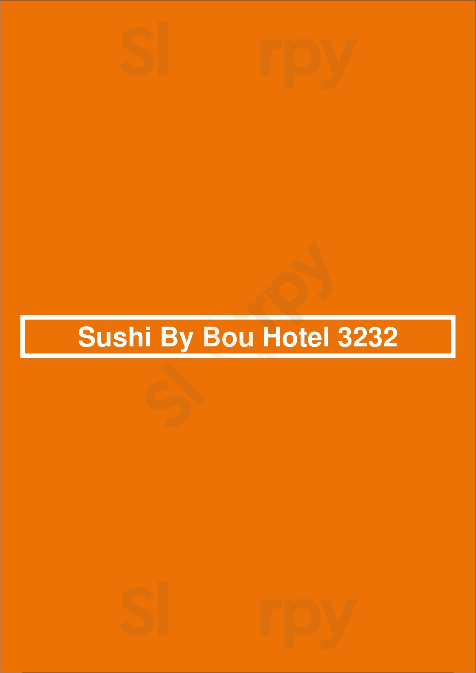 Main Menu - Sushi By Bou Hotel 3232