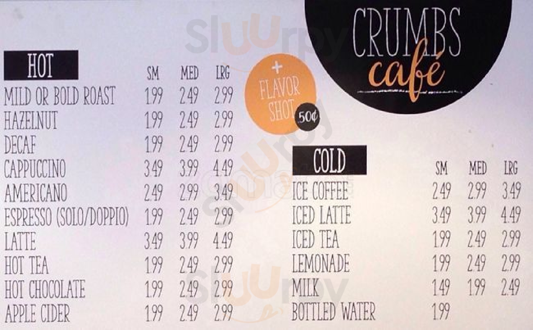 Main Menu - Crumbs Bake Shop