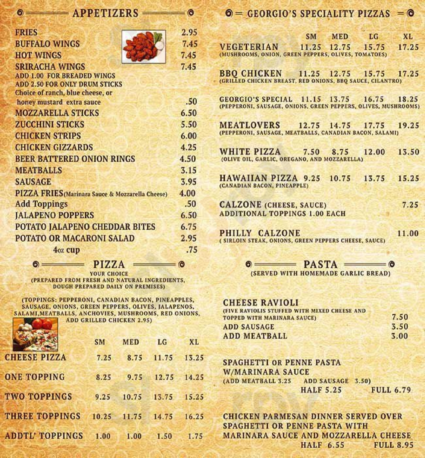 Georgio's Pizza Los Angeles Menu - 1