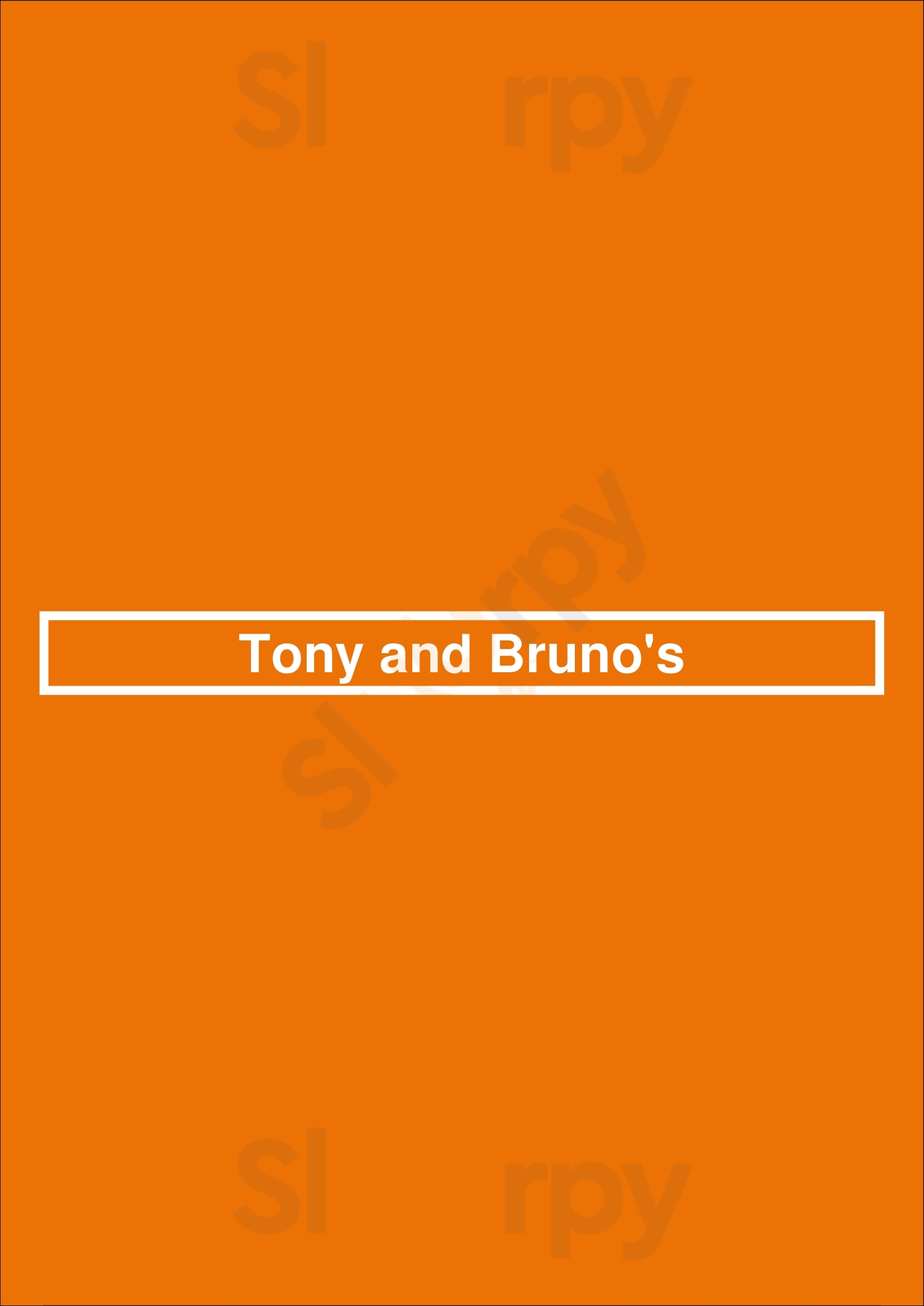 Tony & Bruno's Chicago Menu - 1