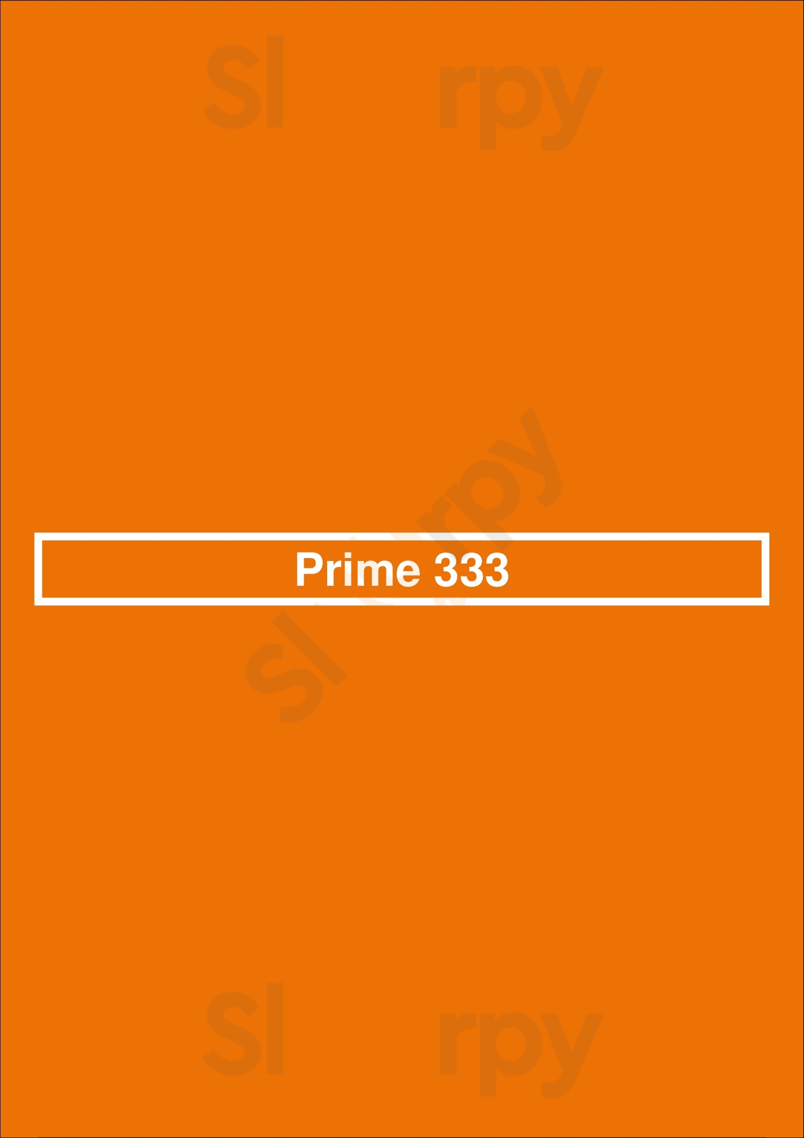 Prime 333 New York City Menu - 1