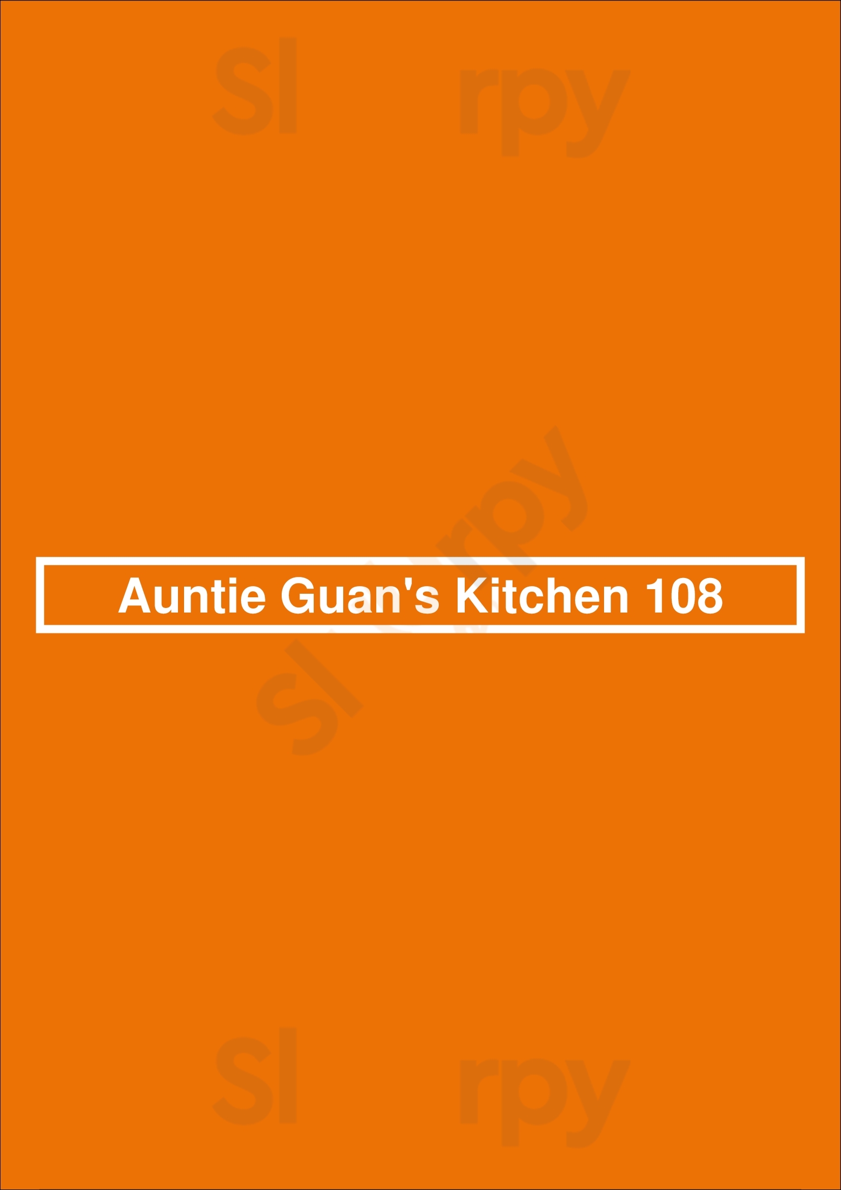 Auntie Guan's Kitchen 108 New York City Menu - 1