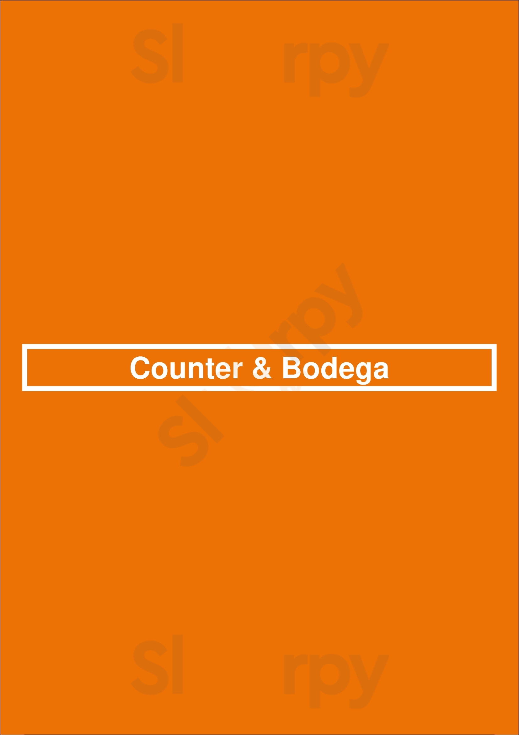 Counter & Bodega New York City Menu - 1