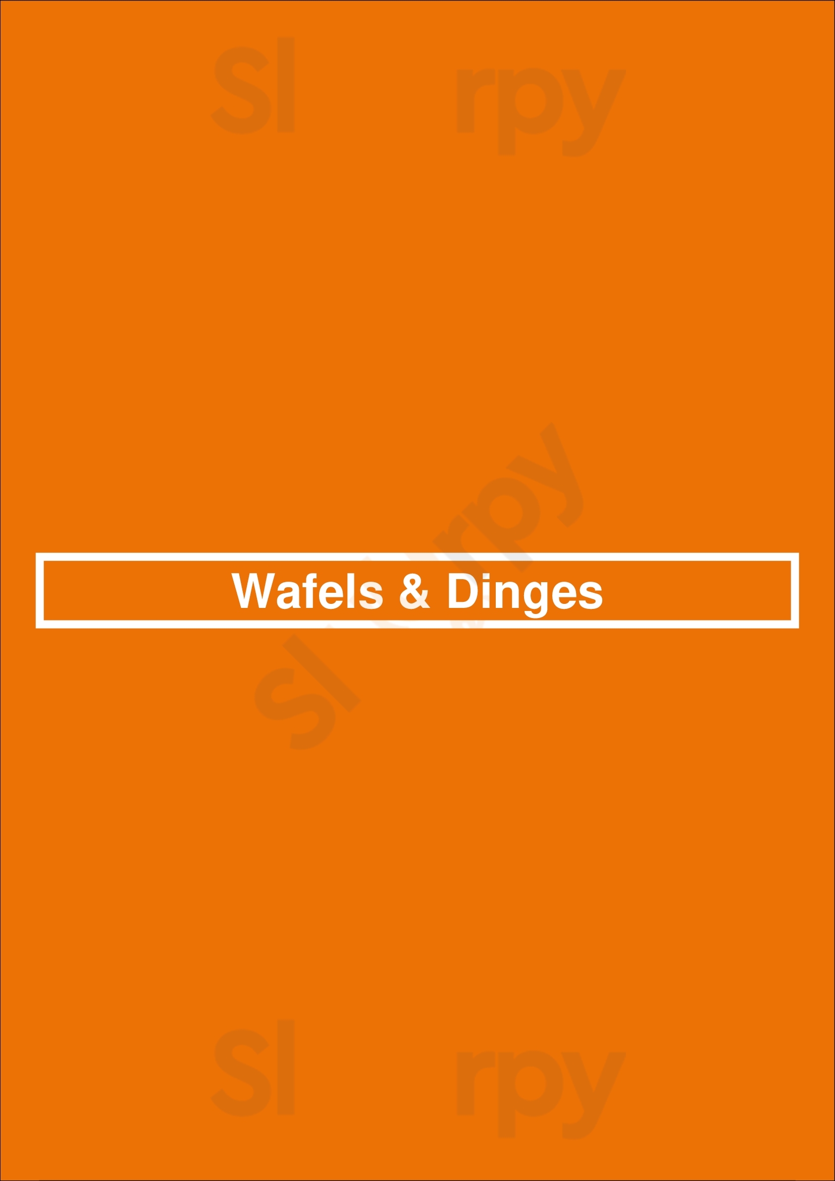 Wafels & Dinges New York City Menu - 1