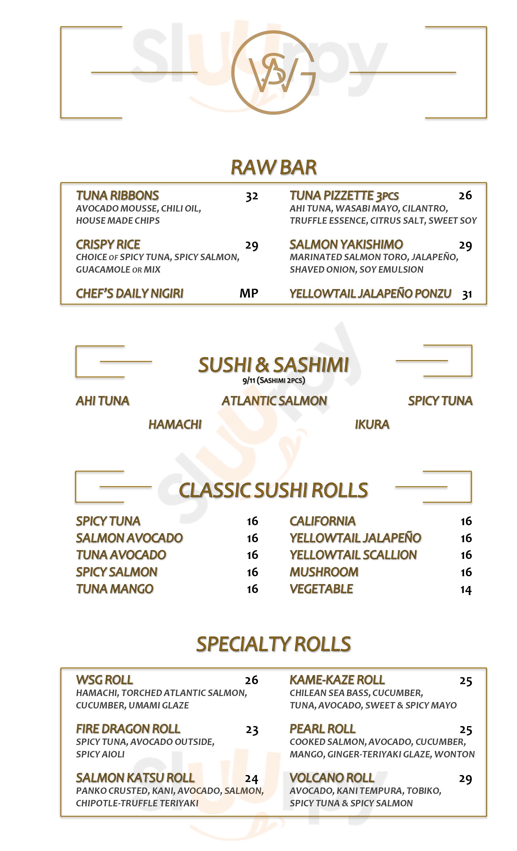 Main Menu - Wall Street Grill