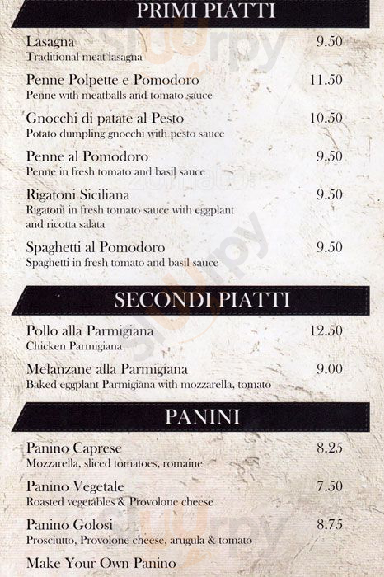 Golosi New York City Menu - 1