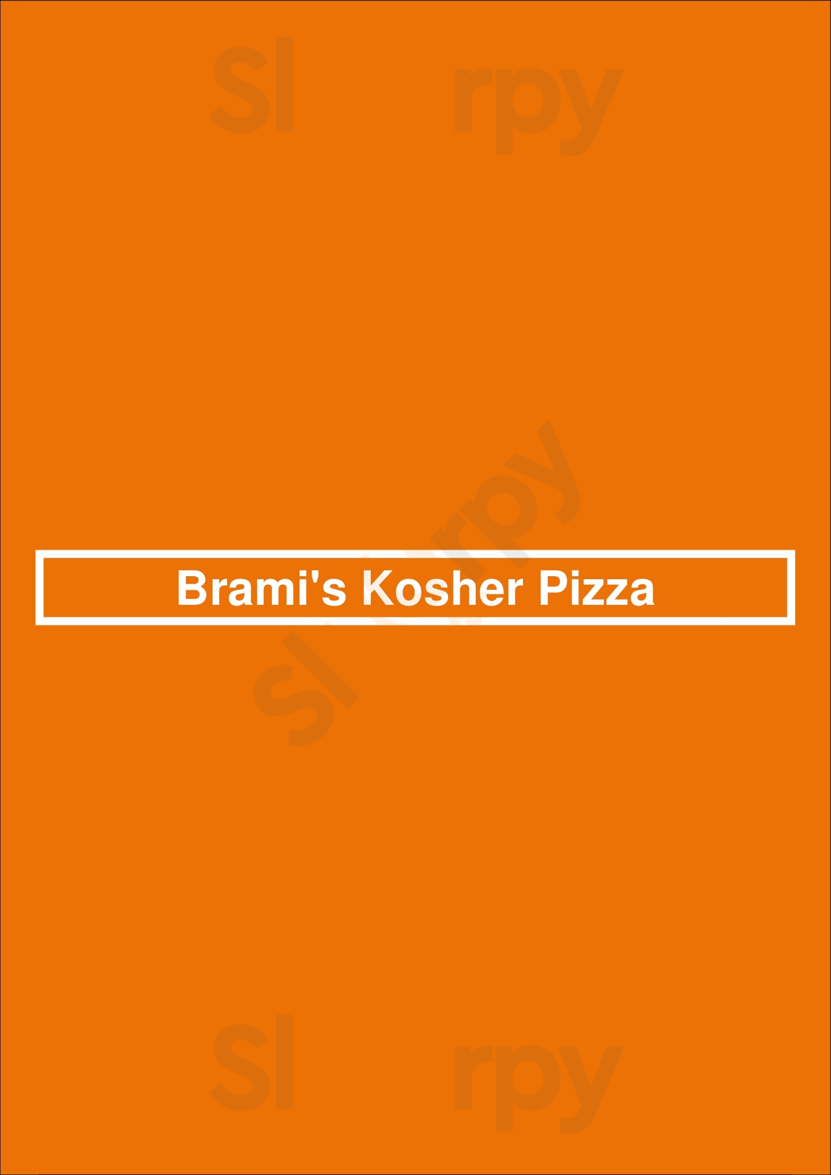 Brami's Kosher Pizza Los Angeles Menu - 1