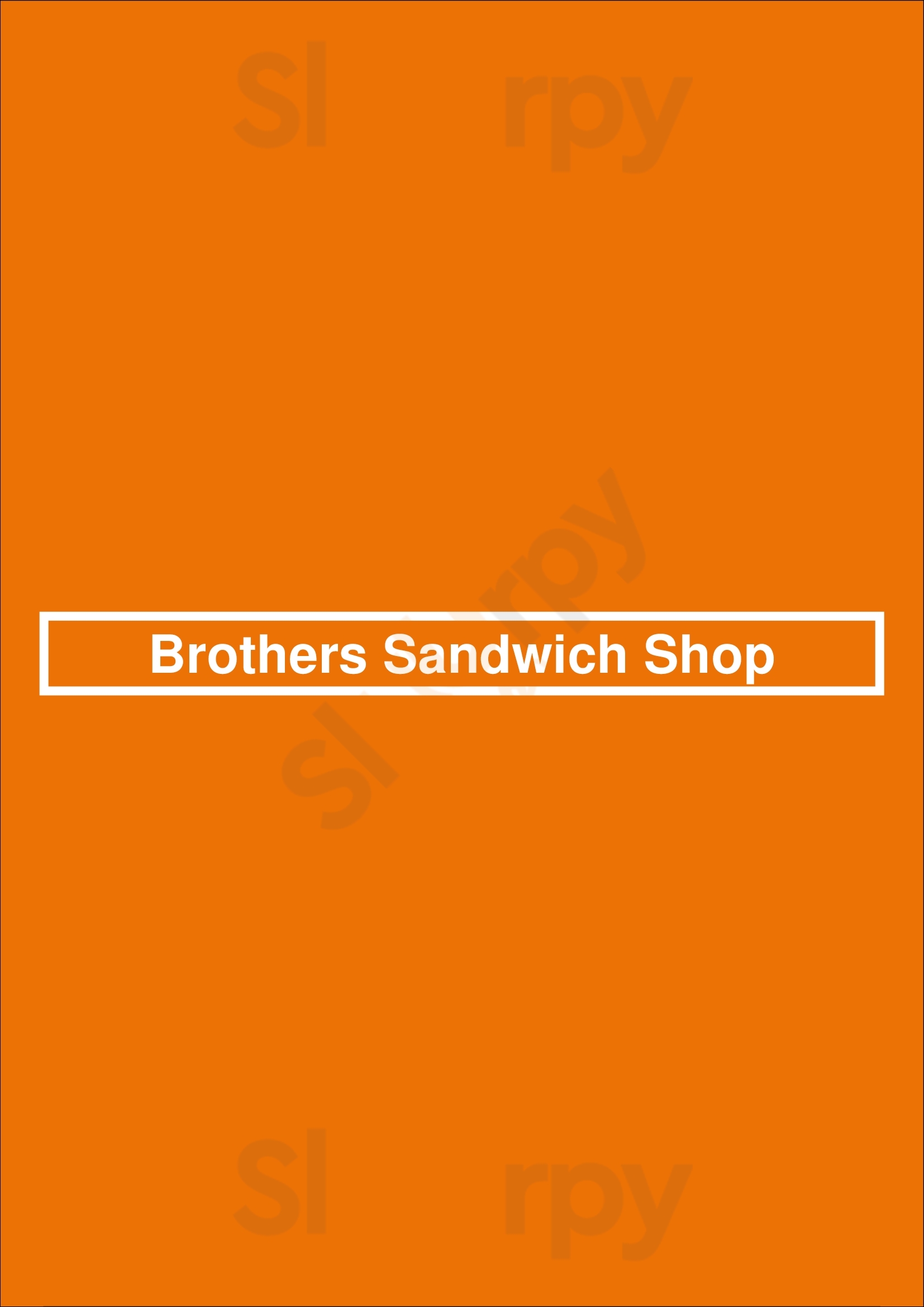 Brothers Sandwich Shop Los Angeles Menu - 1