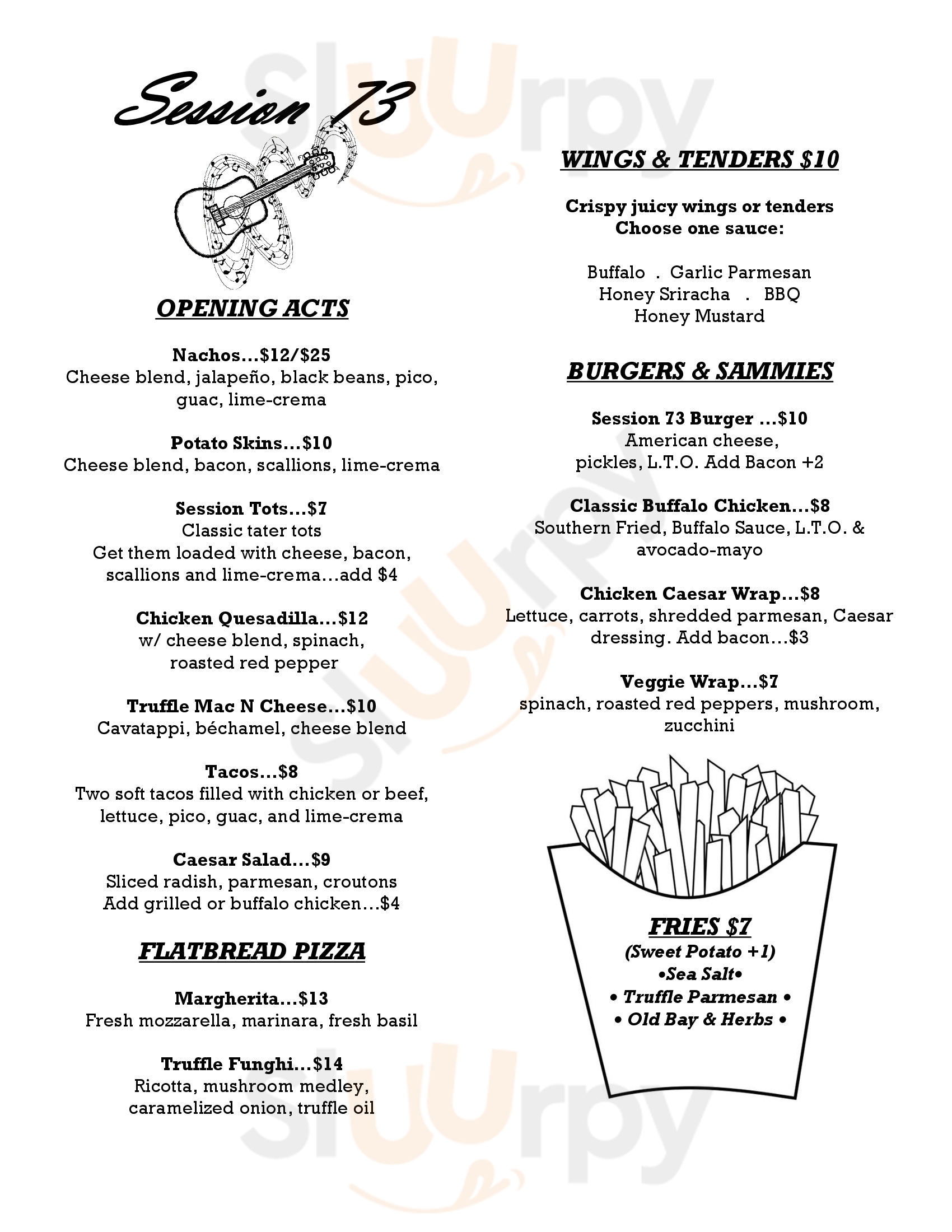 Session 73 New York City Menu - 1