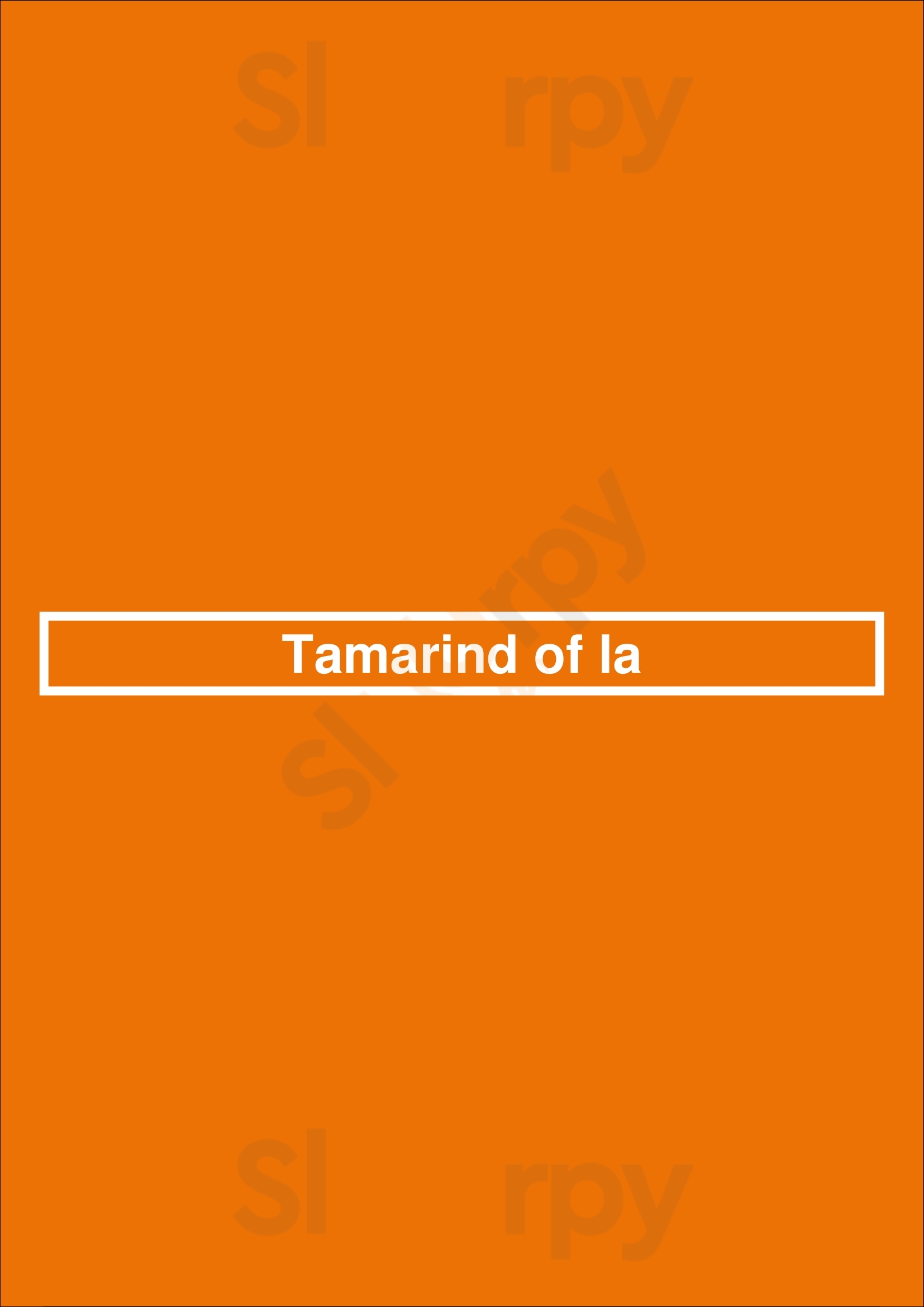 Tamarind Of La Los Angeles Menu - 1
