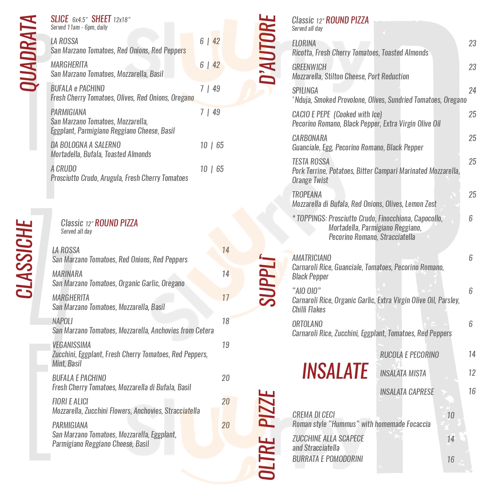 Main Menu - La Rossa