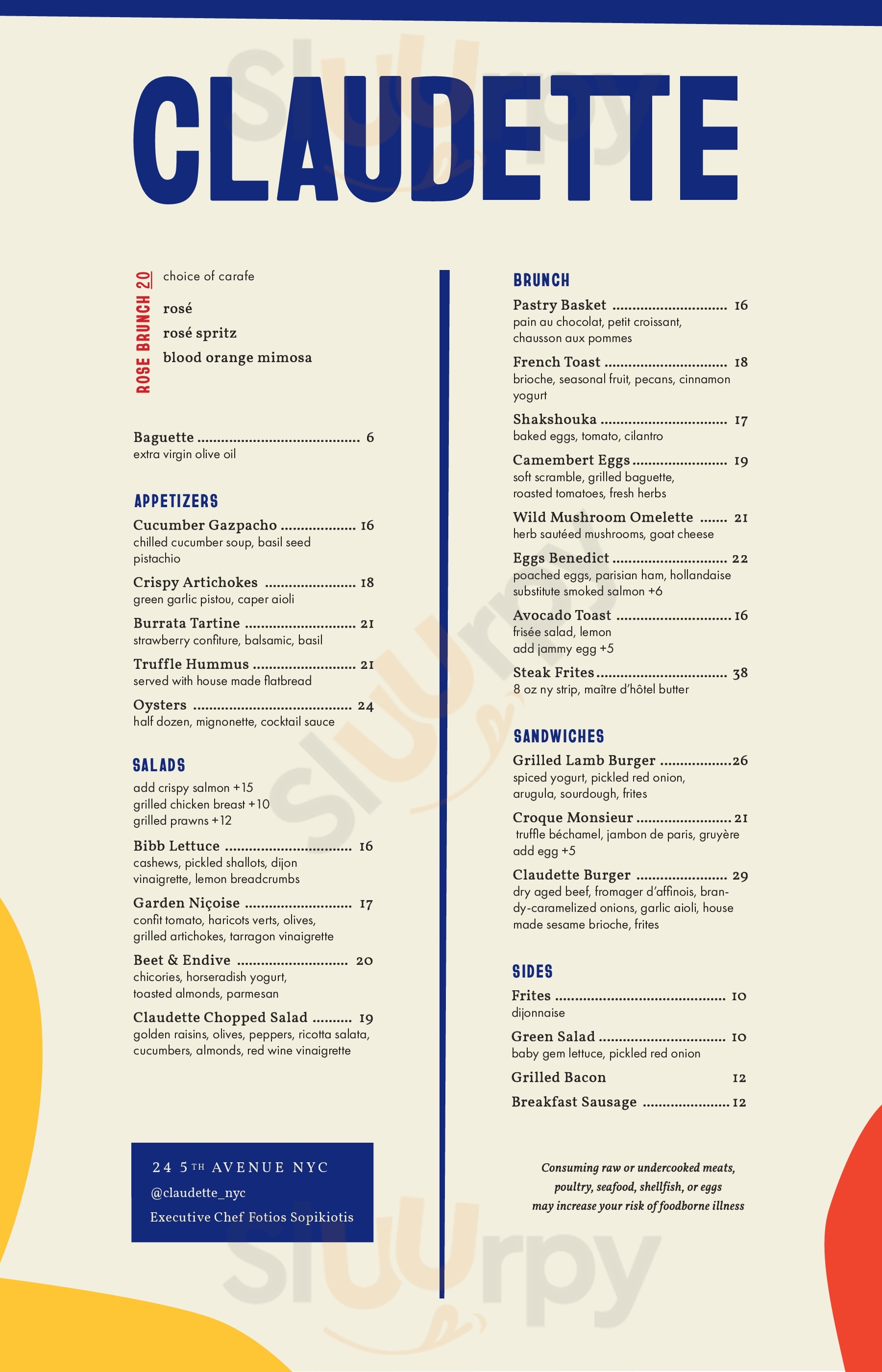 Main Menu - Rose Cafe