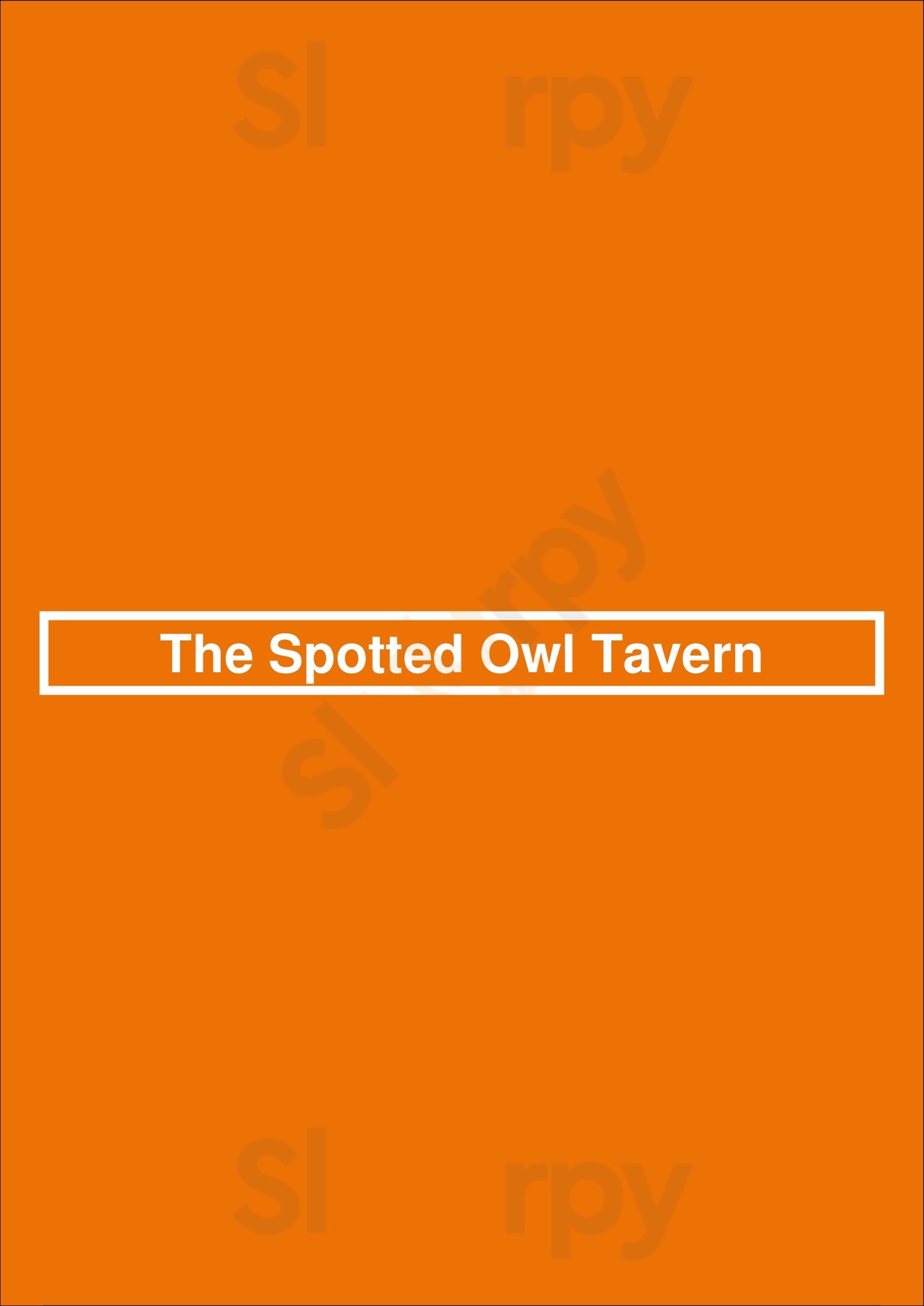 The Spotted Owl Tavern New York City Menu - 1