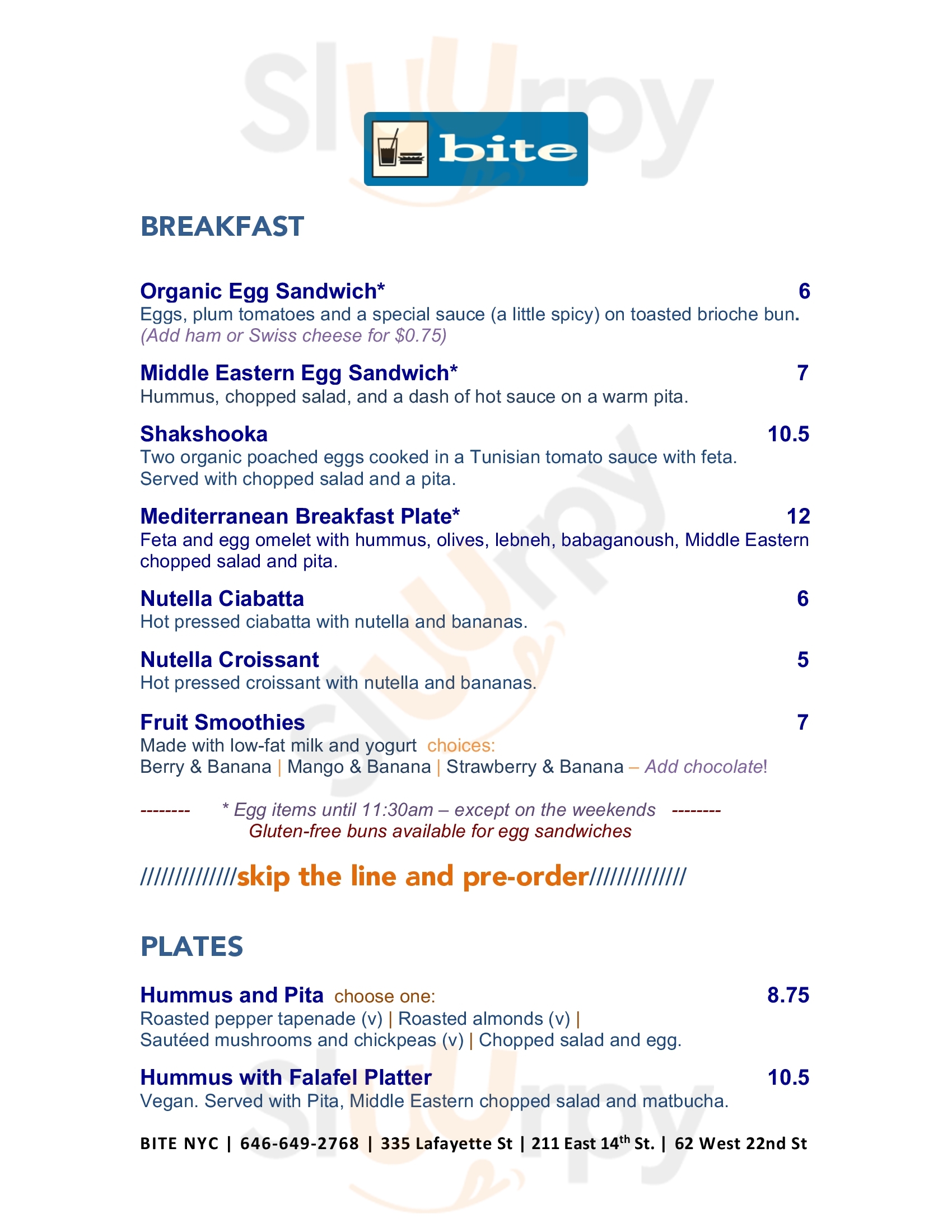 Main Menu - Bite Lafayette