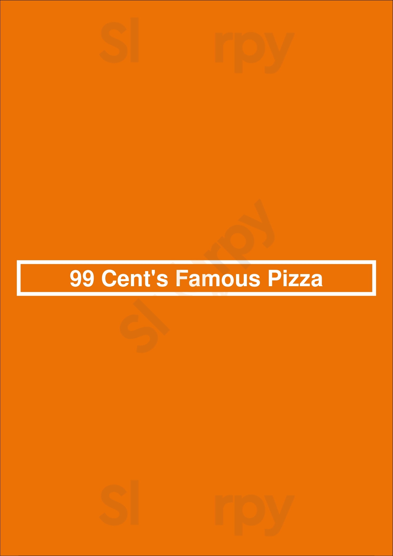 99 Cent's Famous Pizza New York City Menu - 1