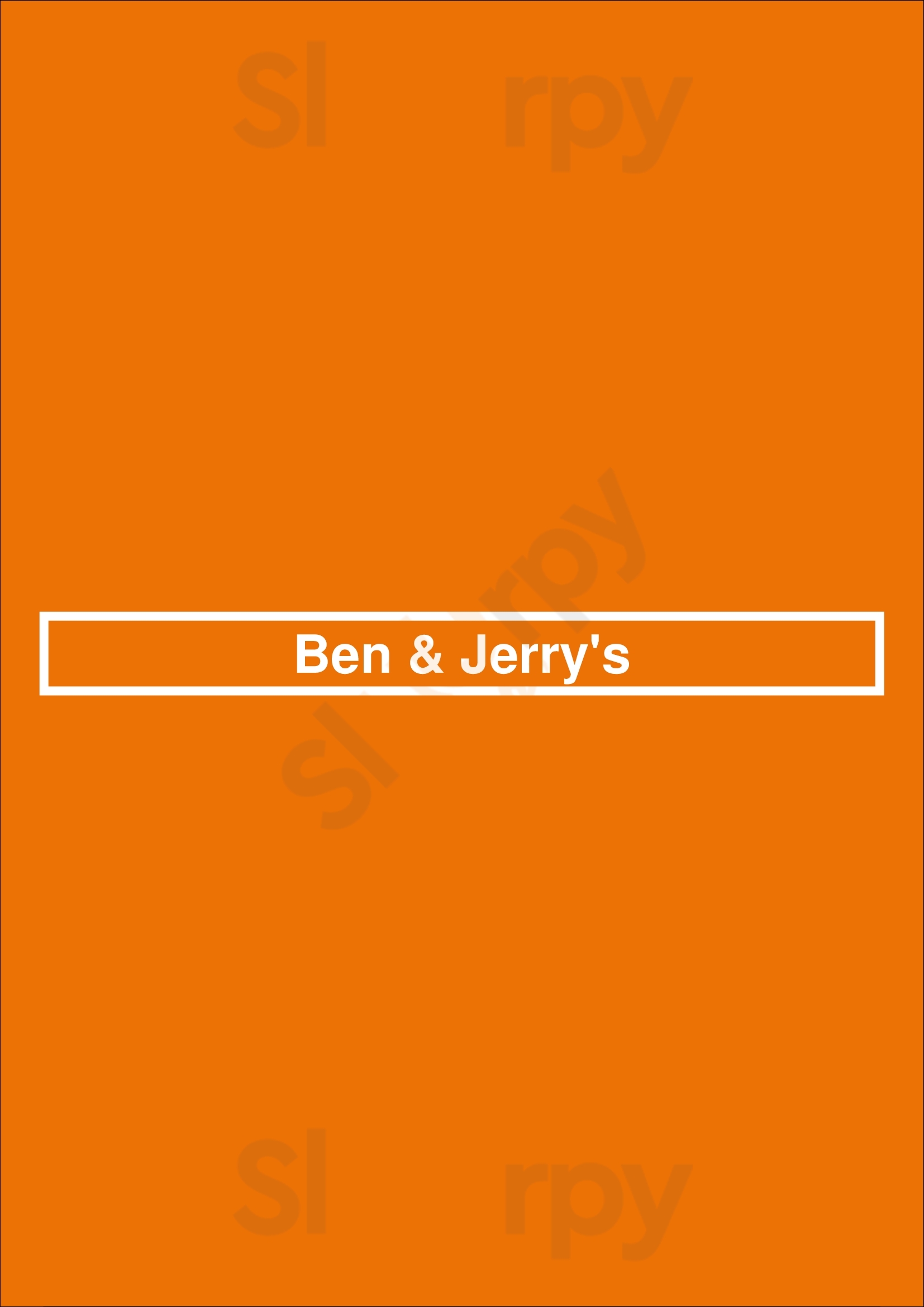 Ben & Jerry's New York City Menu - 1