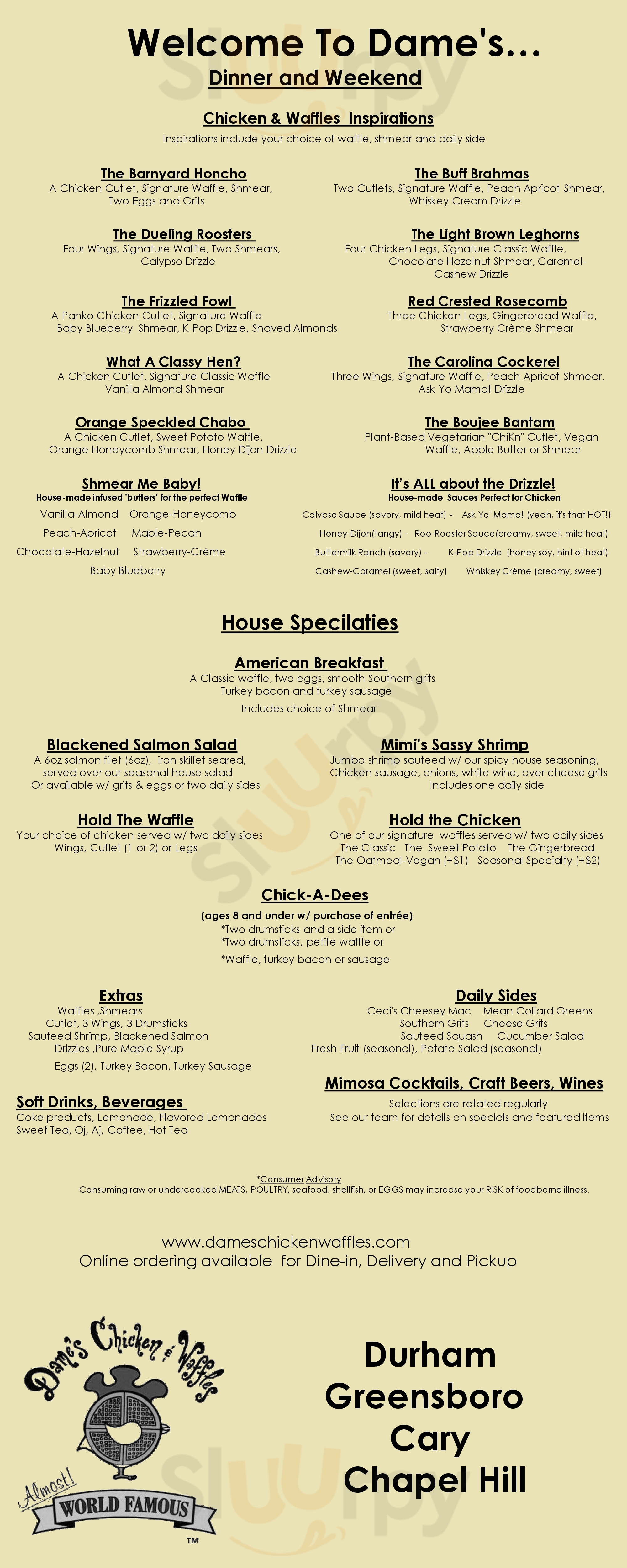 Main Menu - Dame's Chicken & Waffles