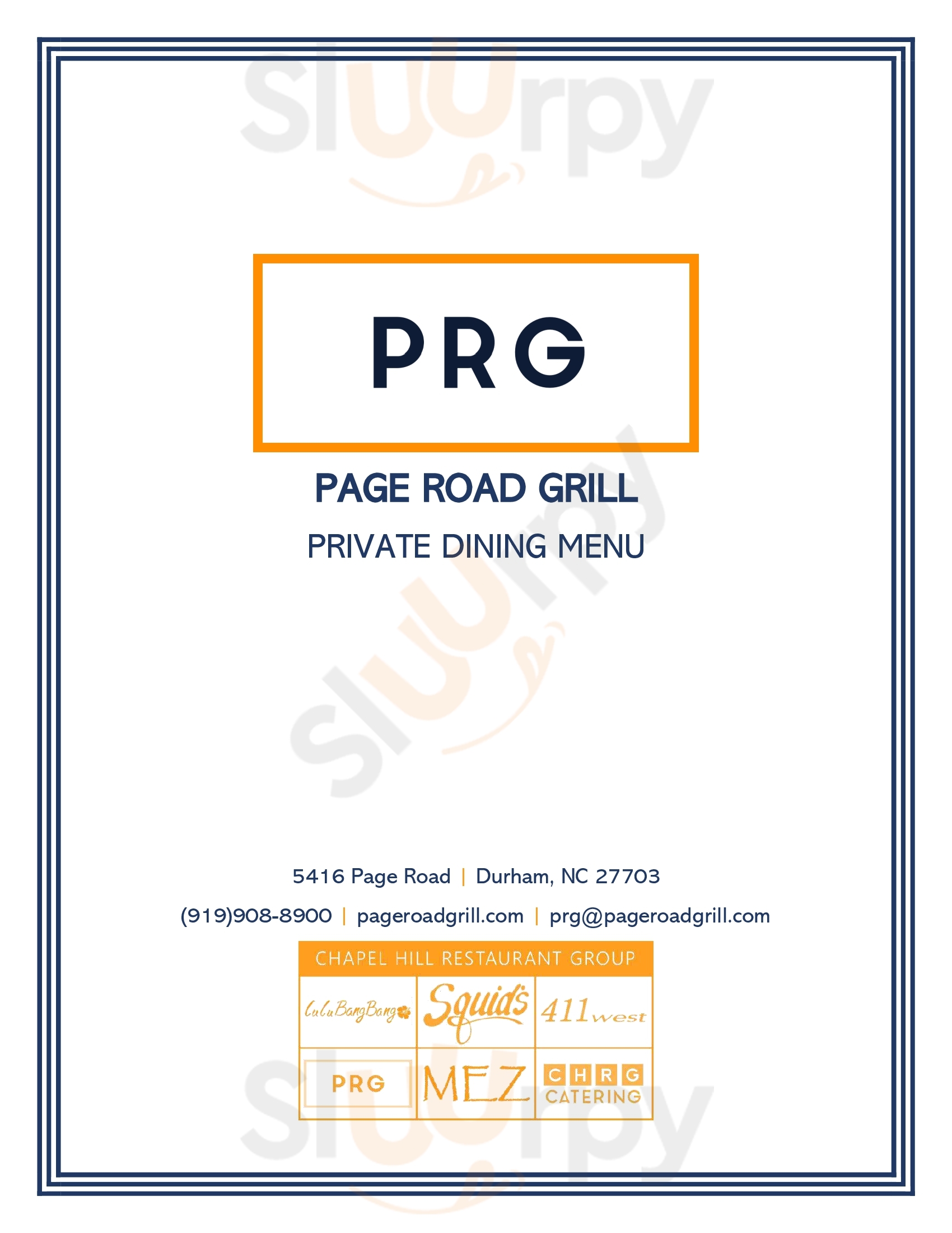 Main Menu - Page Road Grill
