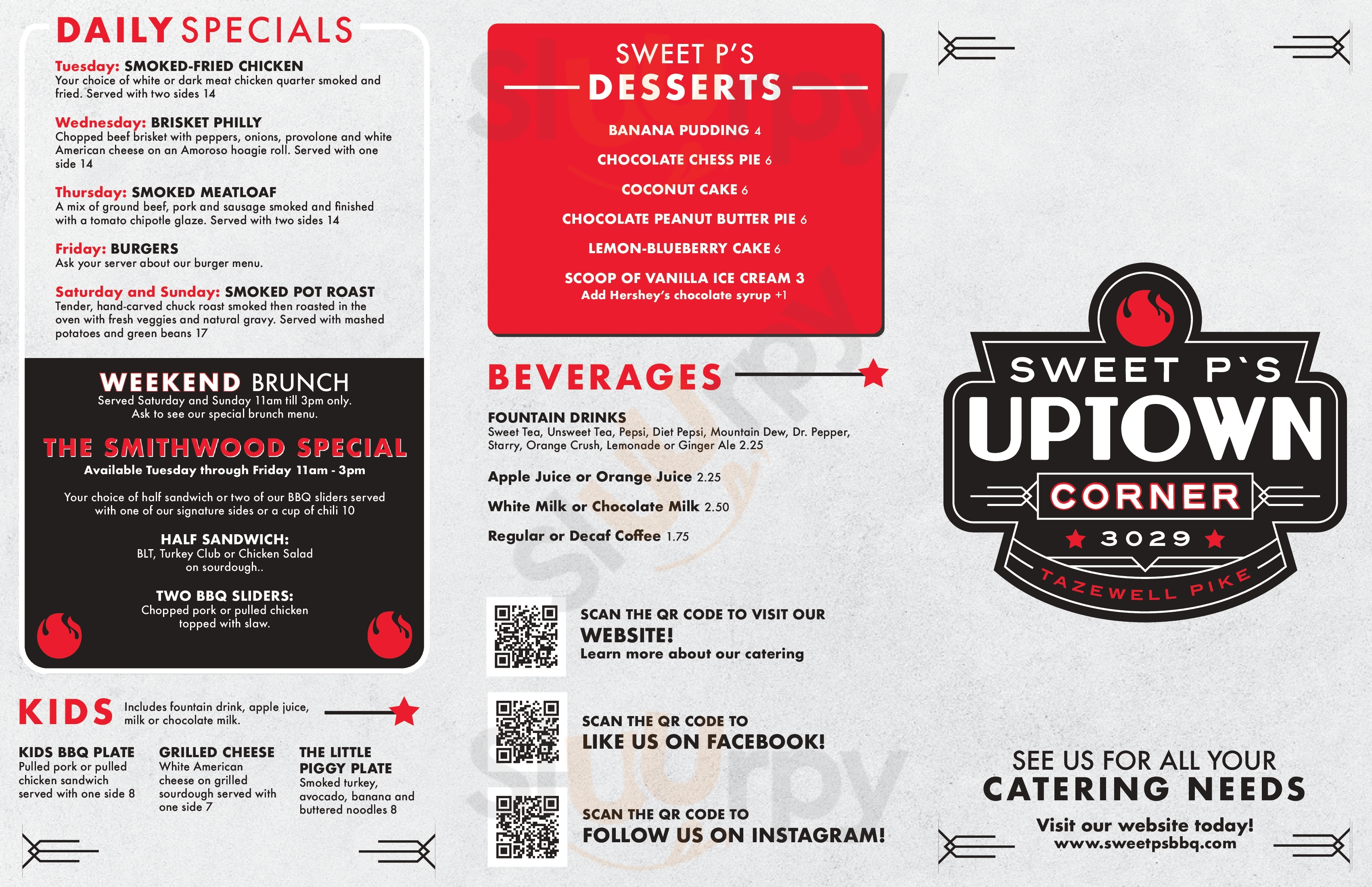 Main Menu - Sweet P’s Downtown Dive