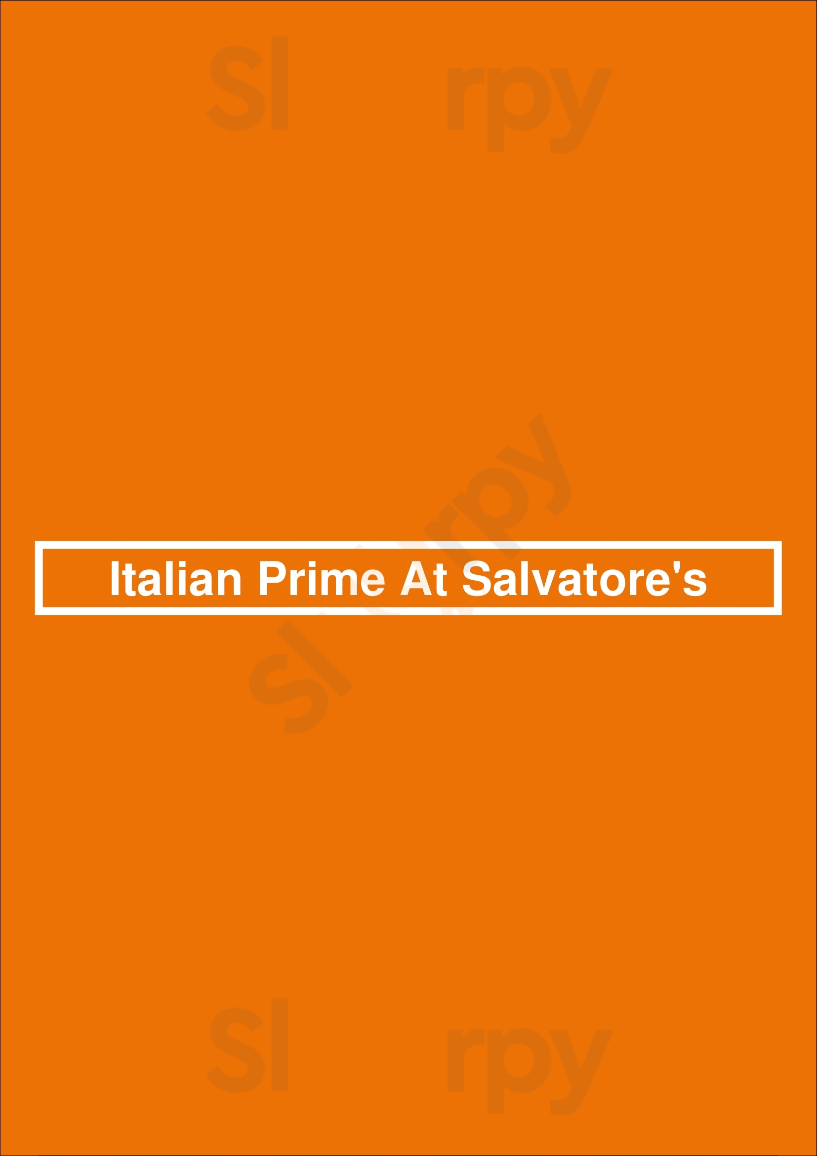 Salvatore's Italian Prime Buffalo Menu - 1