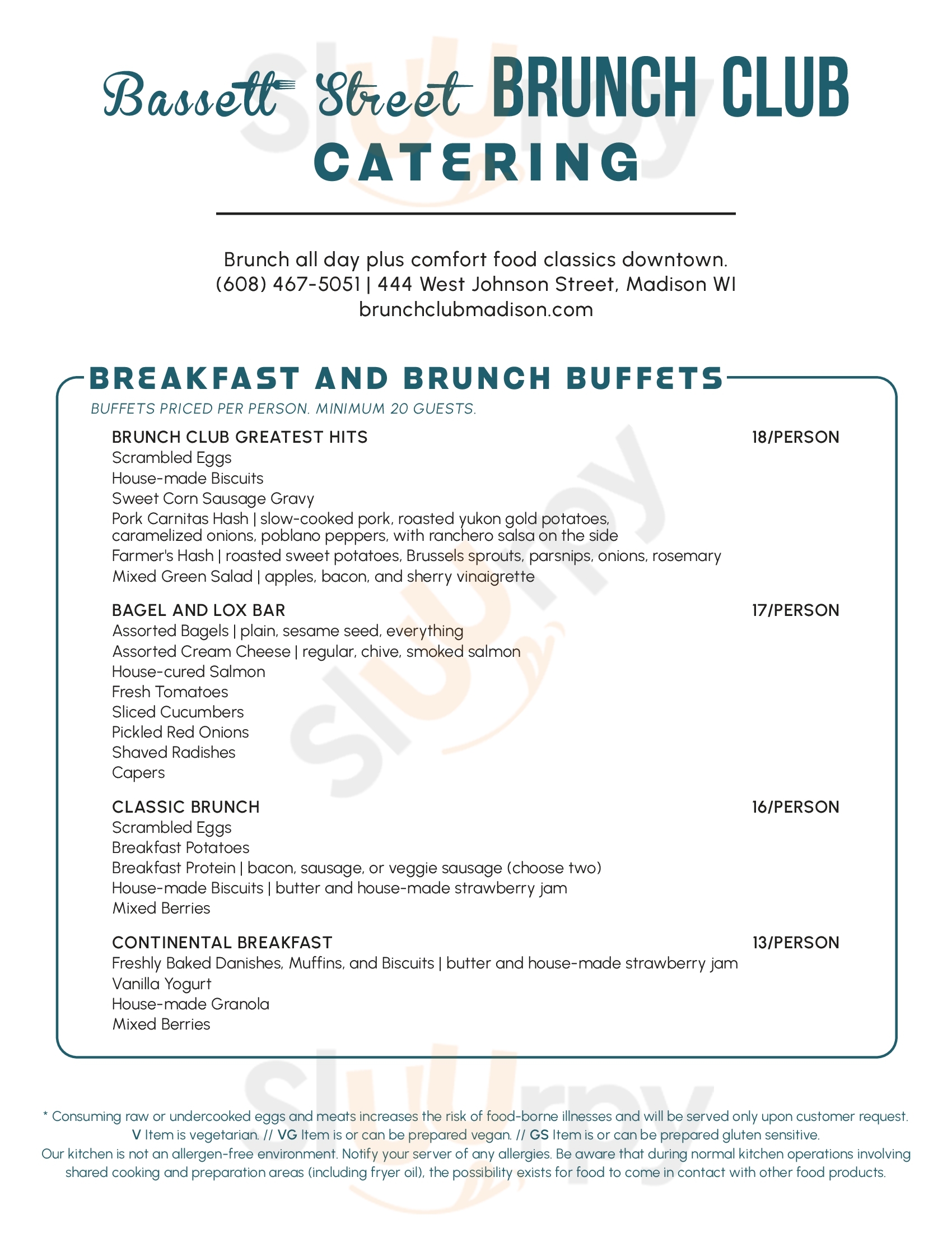 Main Menu - Bassett Street Brunch Club