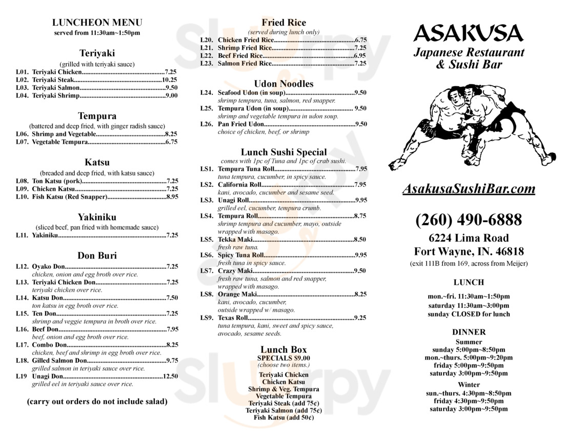 Asakusa Japanese Restaurant, Fort Wayne - Menu originale,recensioni e ...