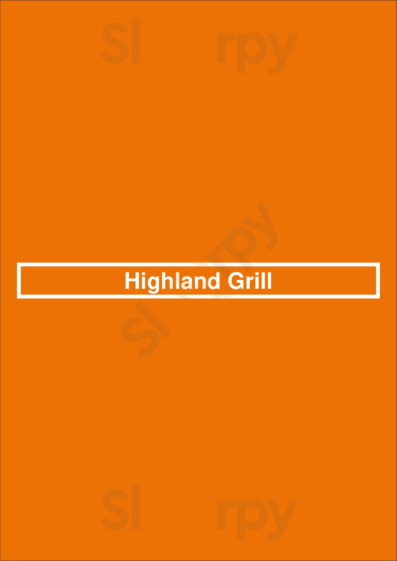 Highland Grill Saint Paul Menu - 1