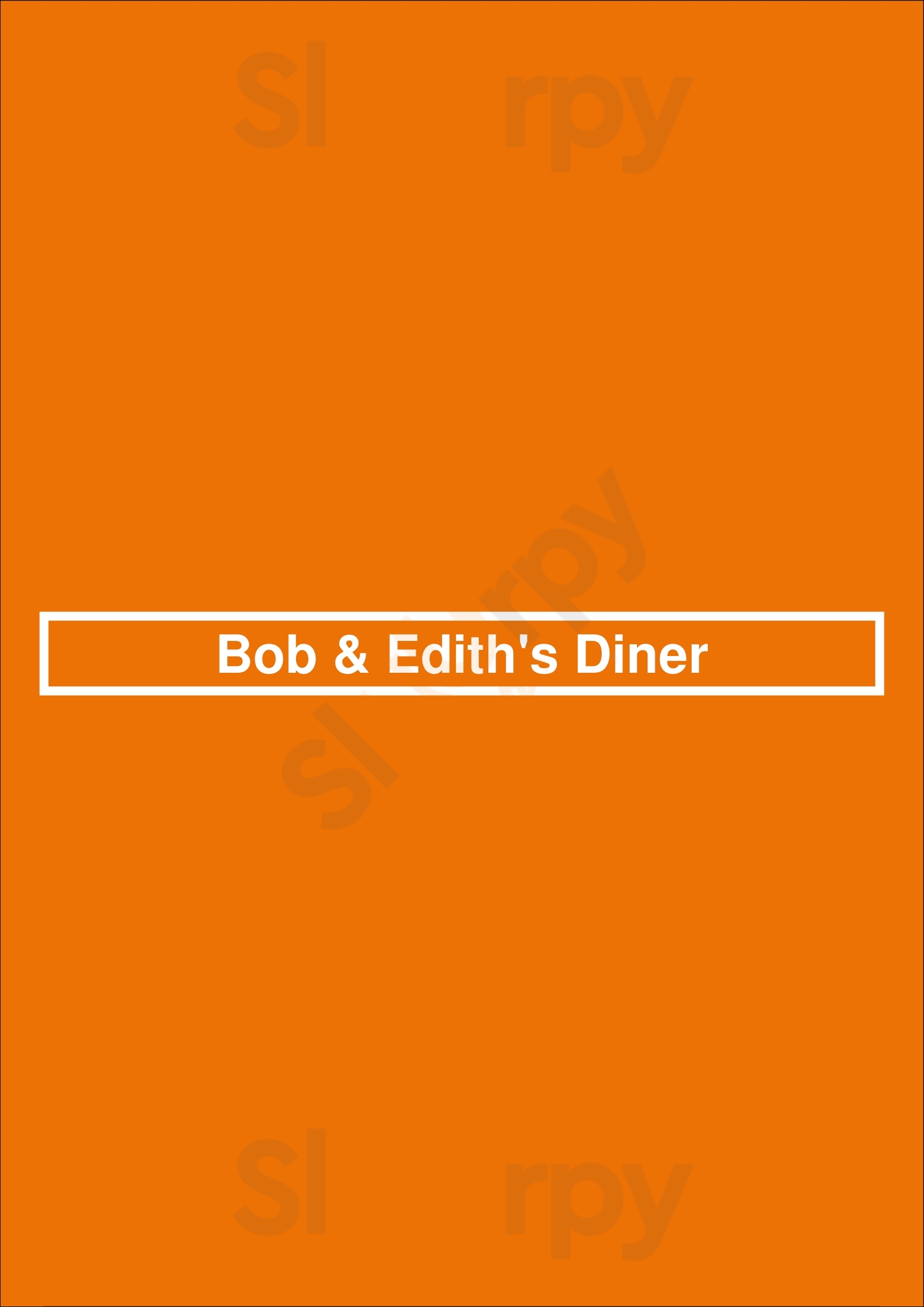 Bob & Edith's Diner Arlington Menu - 1