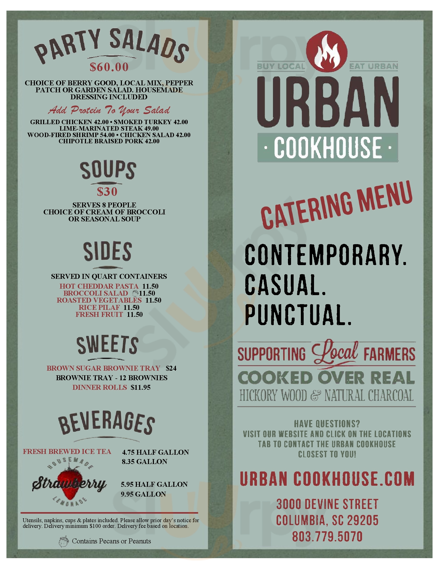 Main Menu - Urban Cookhouse