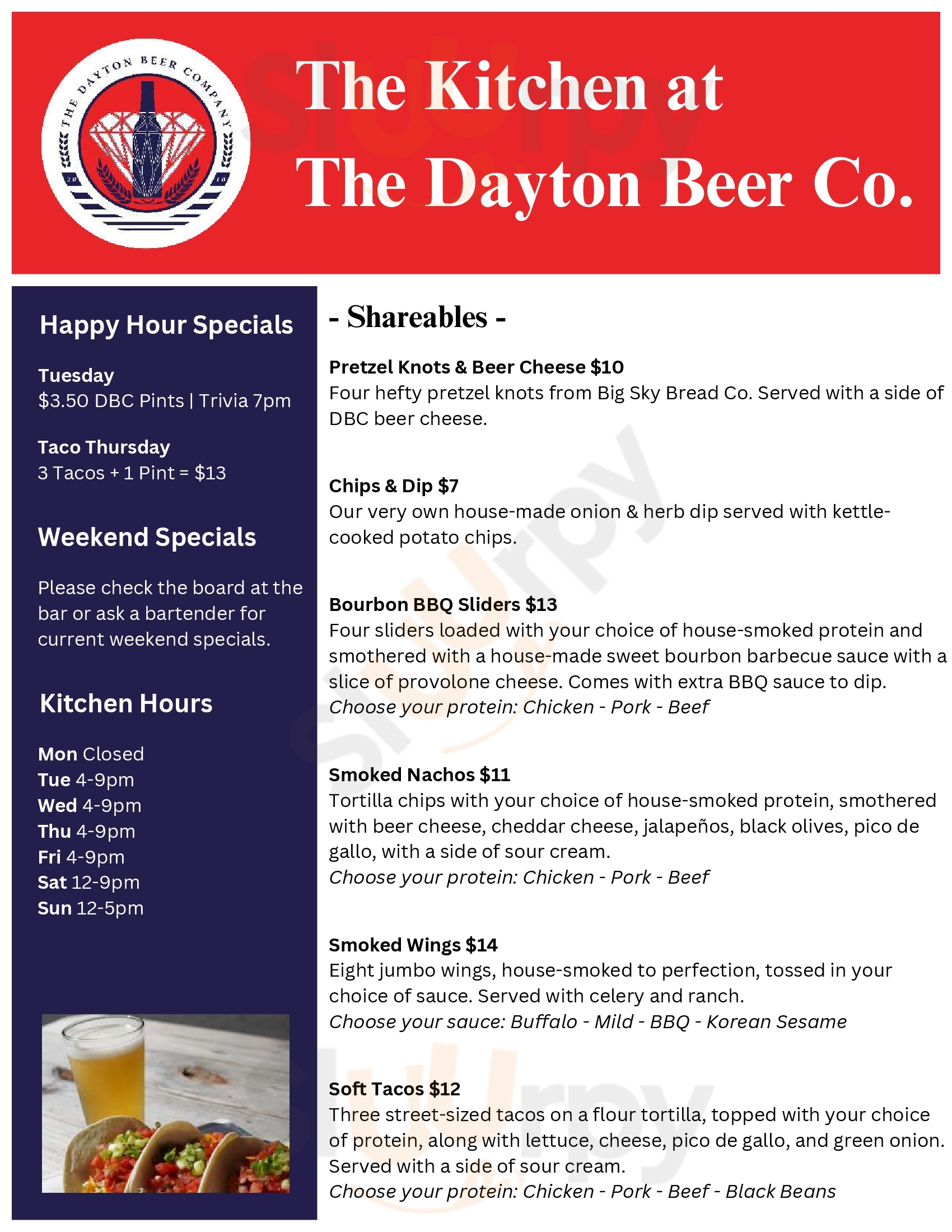 Main Menu - The Dayton Beer Company