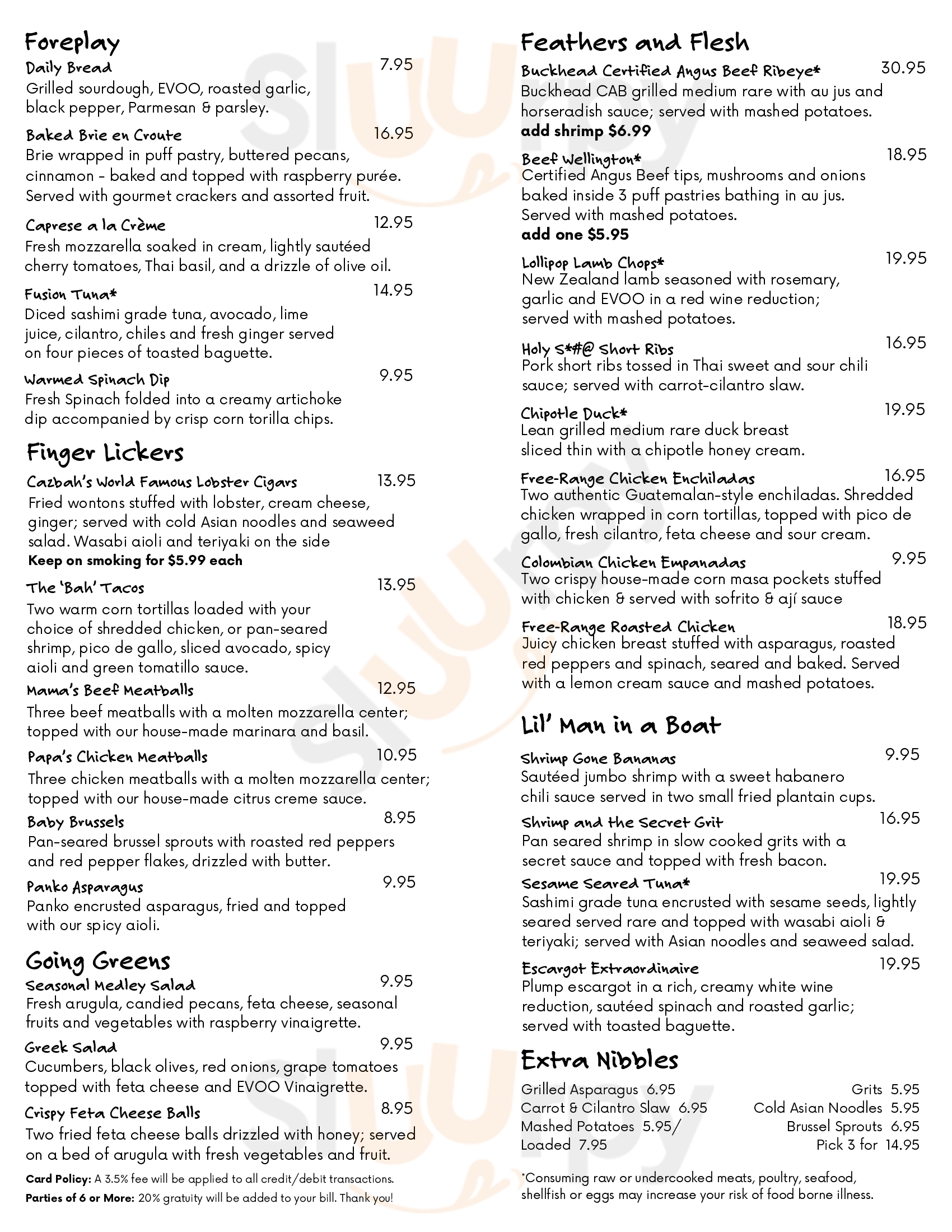 Main Menu - The Cazbah