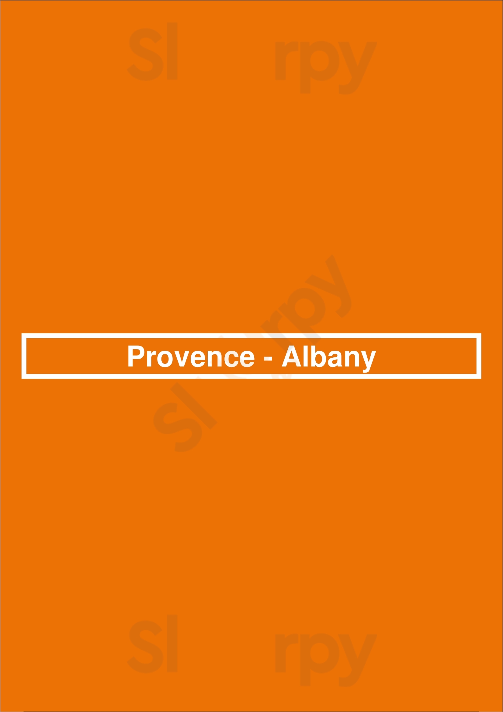 Main Menu - Provence - Albany