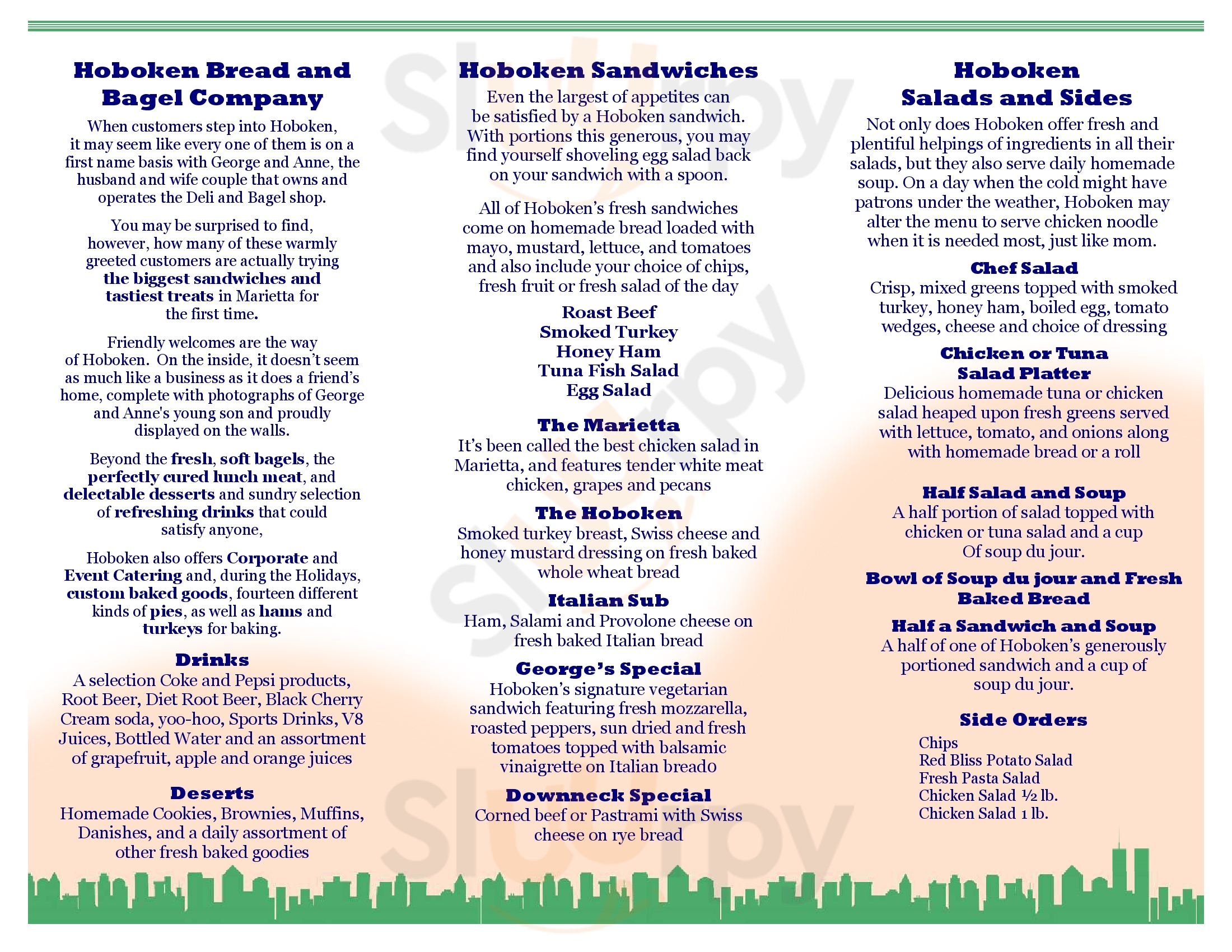 Main Menu - Hoboken Bread And Bagel Company