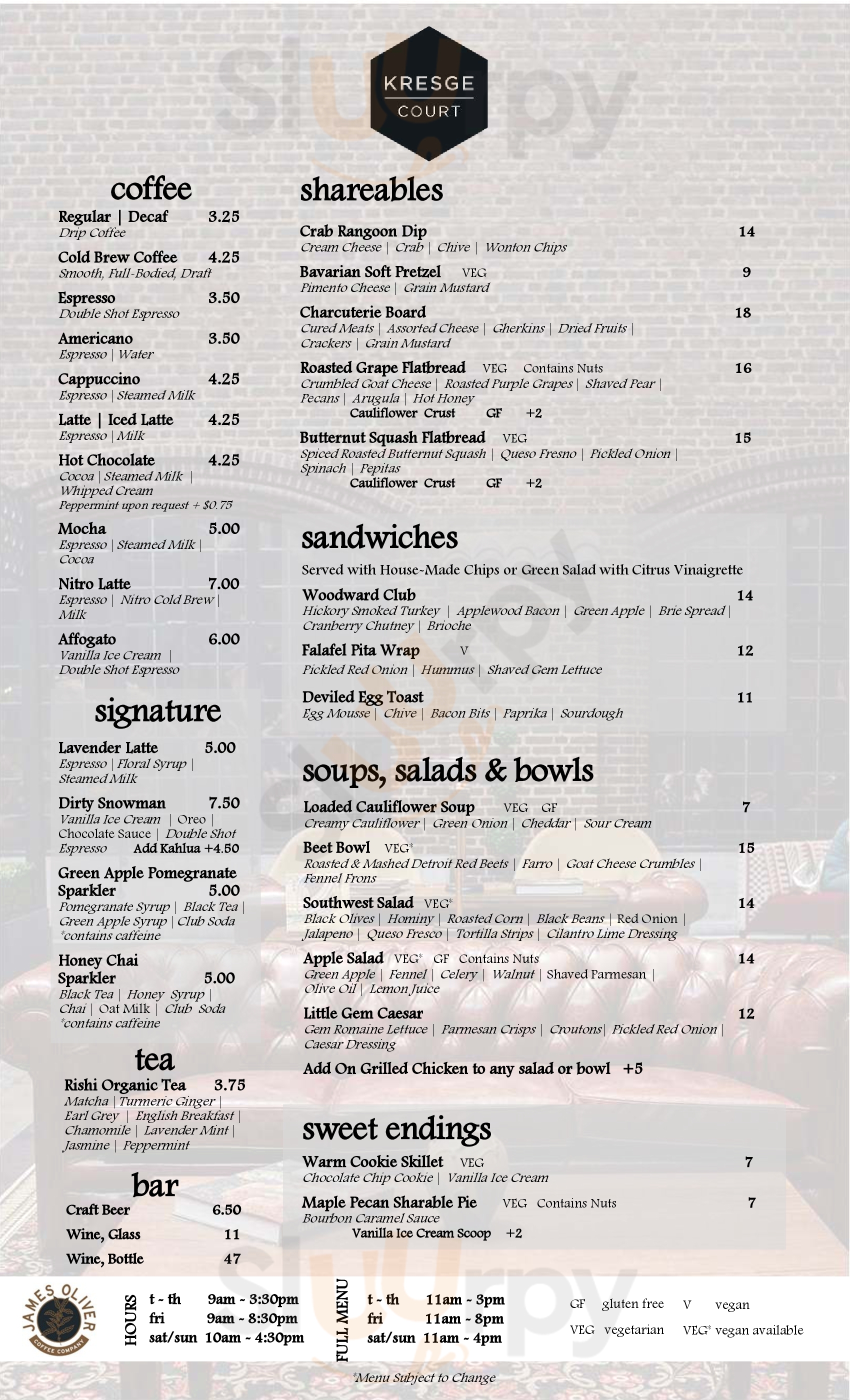 Main Menu - Cafe Dia