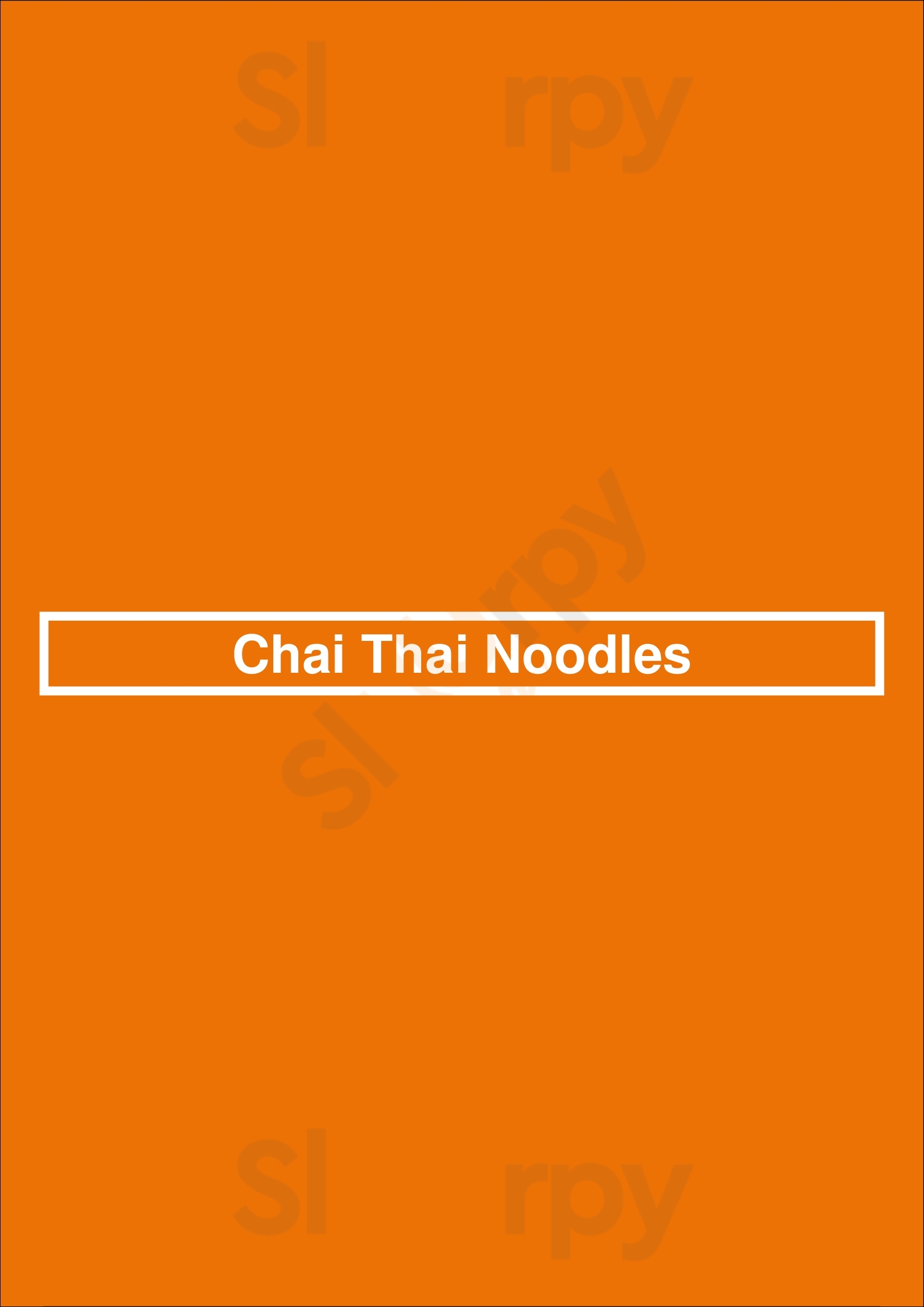 Chai Thai Noodles Oakland Menu - 1
