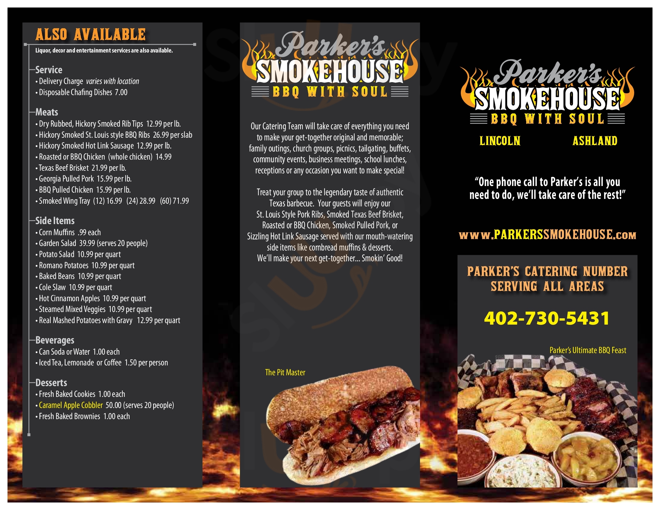 Main Menu - Parker's Smokehouse