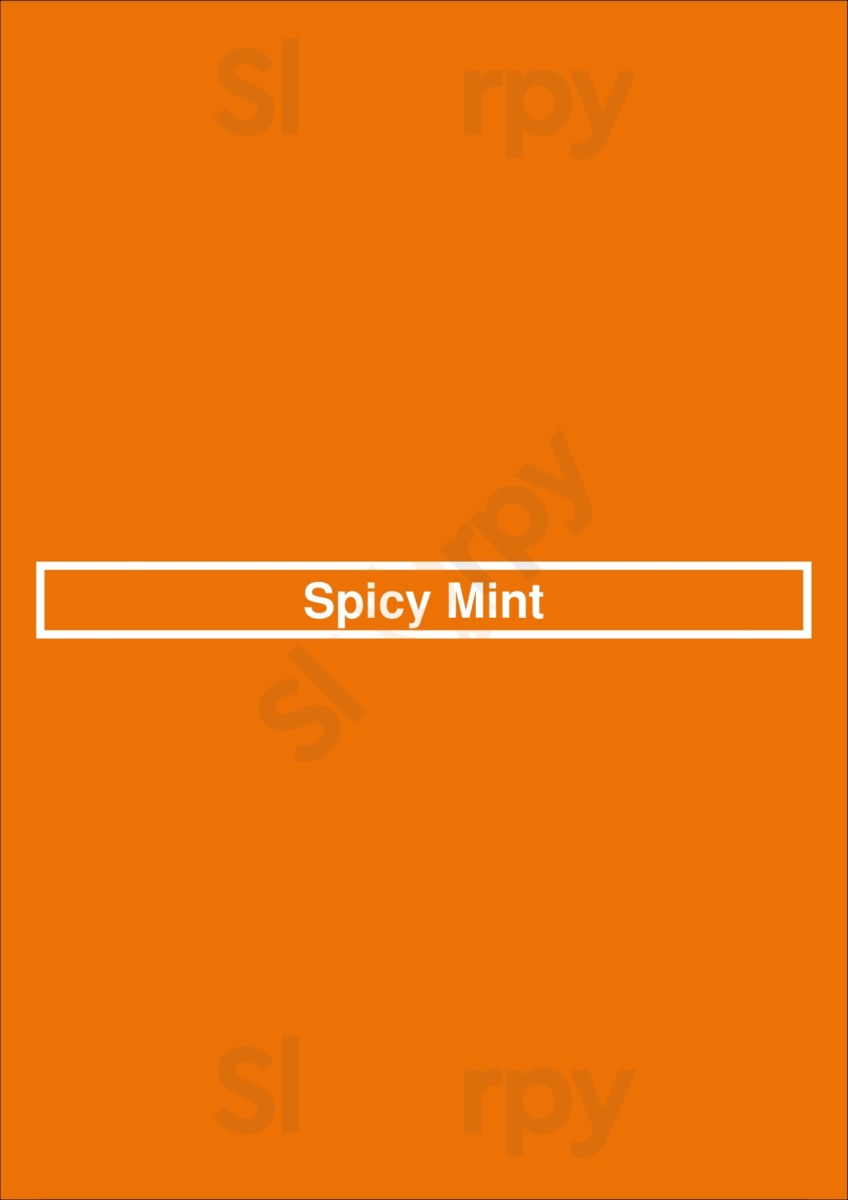 Spicy Mint Albany Menu - 1