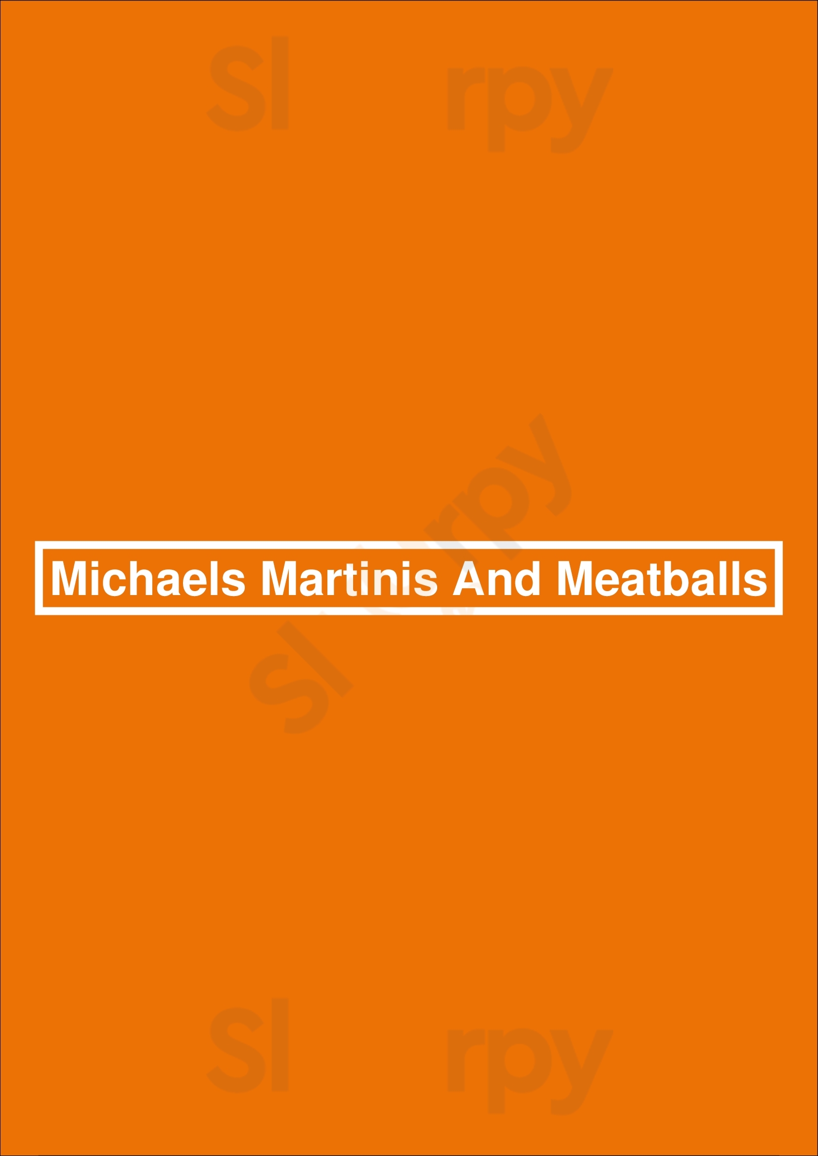 Main Menu - Michaels Martinis And Meatballs