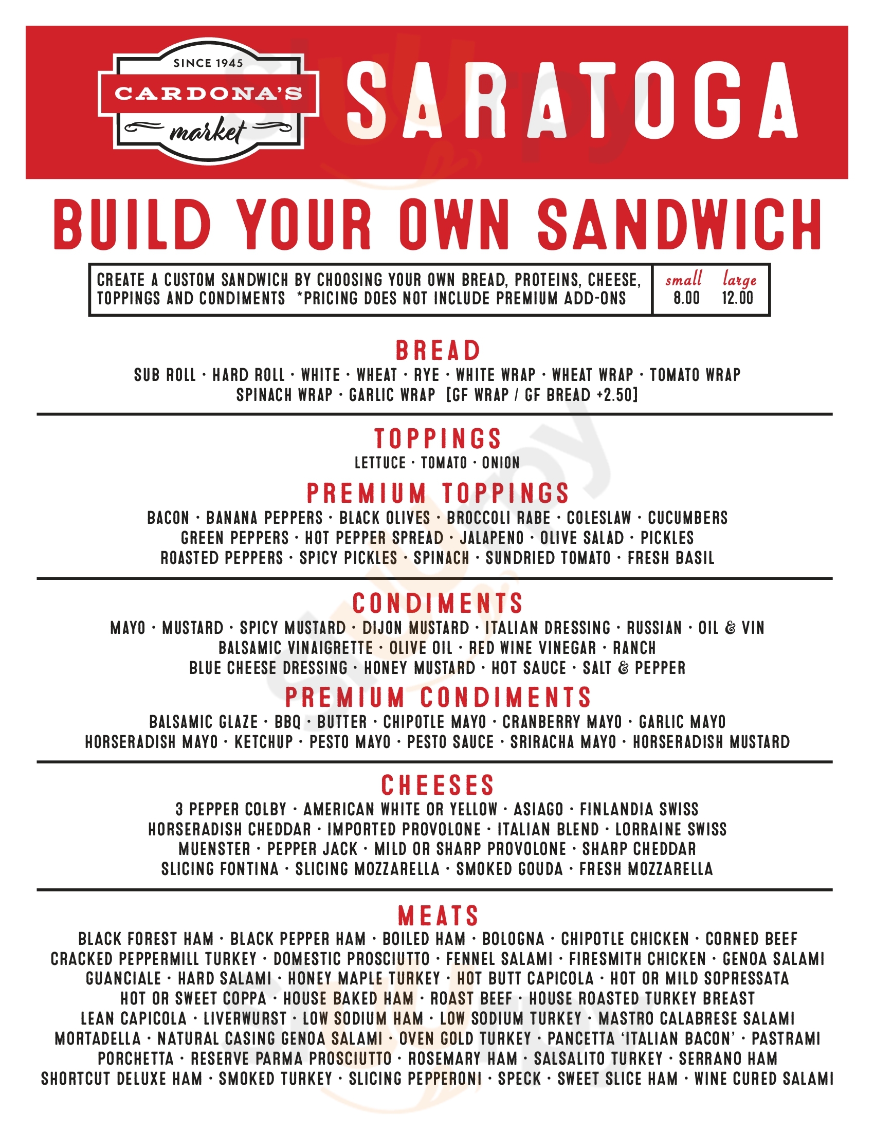 Main Menu - Cardona's Market