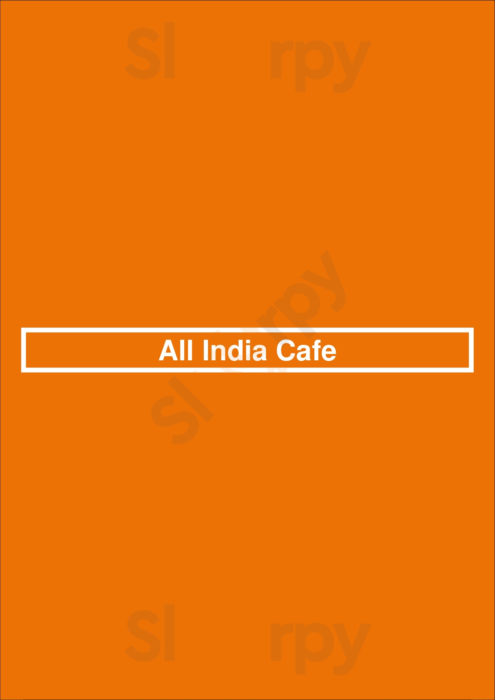 All India Cafe Pasadena Menu - 1