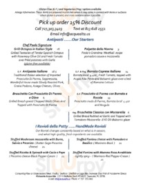 Acqua Alta Ristorante menu