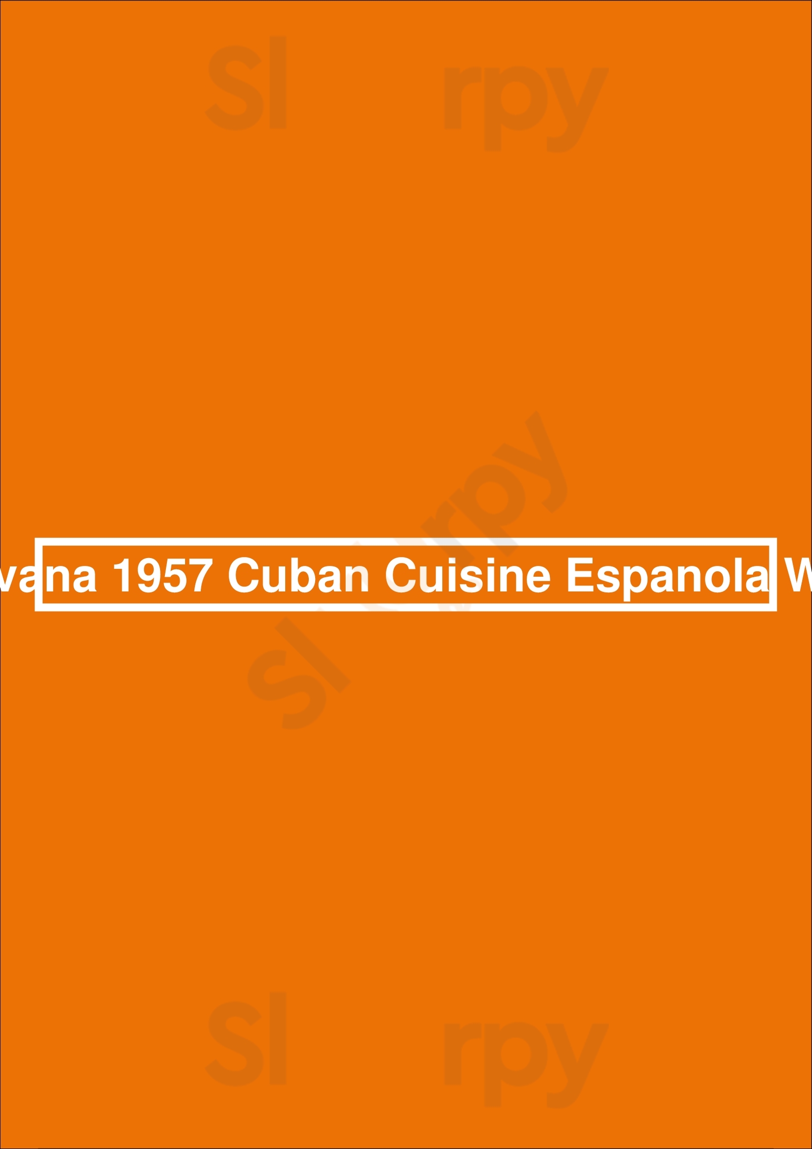 Havana 1957 Cuban Cuisine Espanola Way Miami Beach Menu - 1